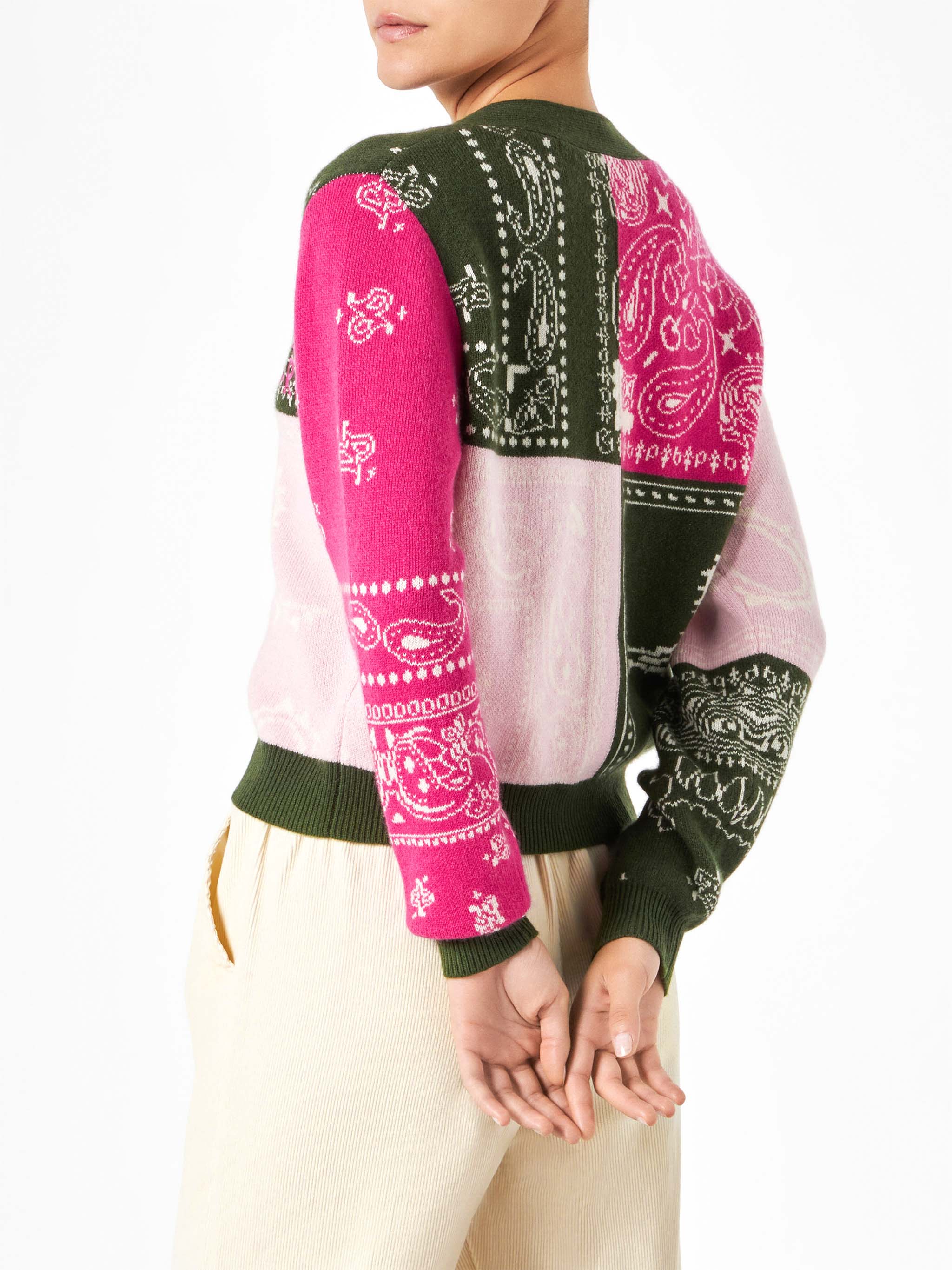mc2-saint-barth-didy-cardigan-donna-crop-bandana-multicolore-cashmere image 2