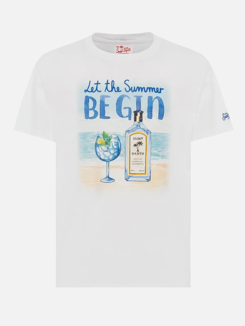 mc2-saint-barth-t-shirt-man-let-the-summer-be-gin-in-cotone-bianco image 1
