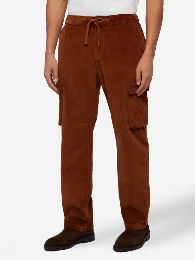 mc2-saint-barth-pantalone-uomo-goldeck-cargo-velluto-a-coste-cammello image 1