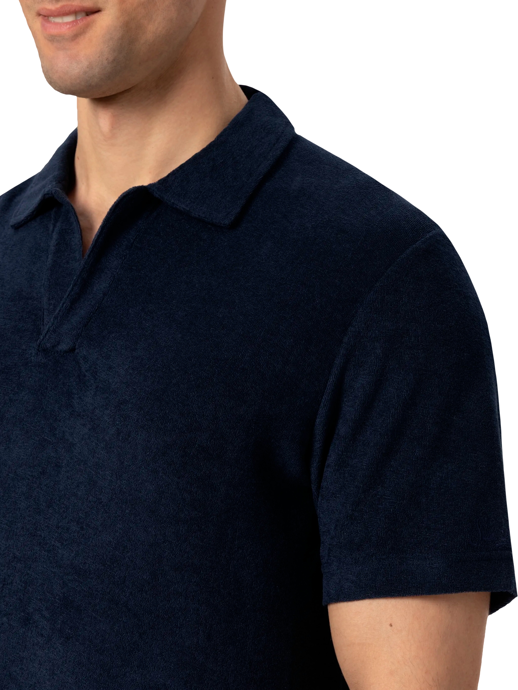 mc2-saint-barth-polo-jeremy-in-spugna-blu-navy-senza-bottoni-da-uomo image 3