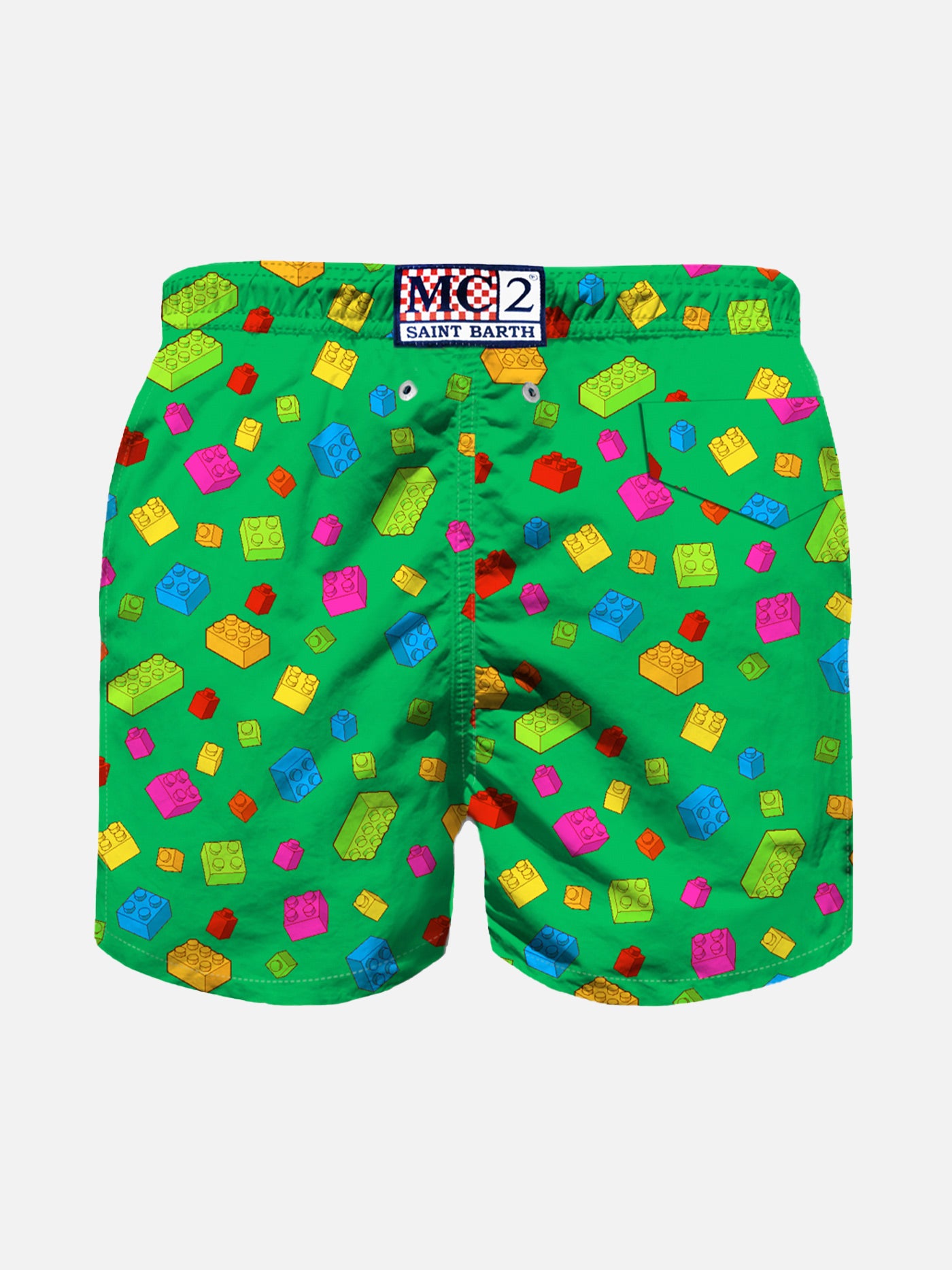 mc2-saint-barth-costume-da-bagno-bambino-mattoncini-multicolore-verde-boxer-mare image 2