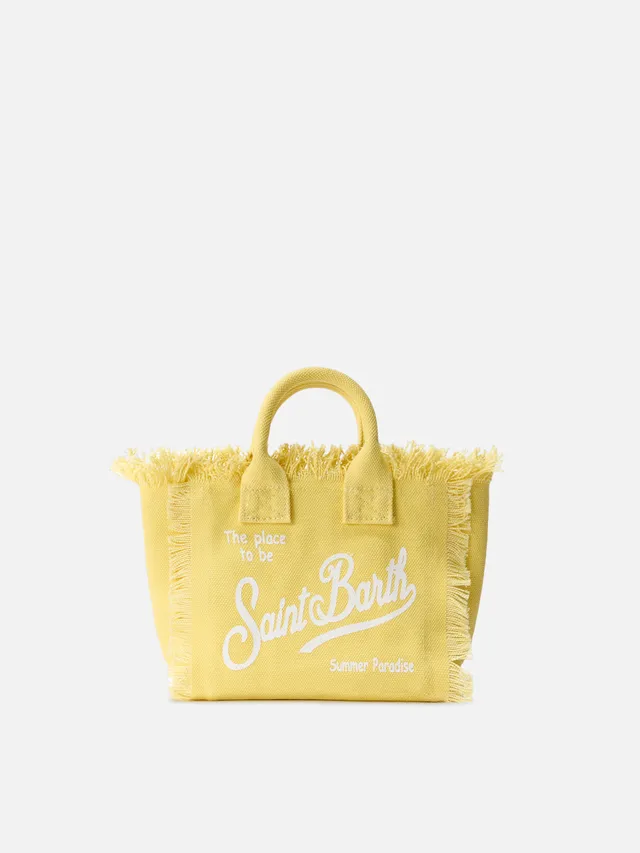 mc2-saint-barth-vanity-mini-borsa-in-canvas-giallo-chiaro-con-frange image 1