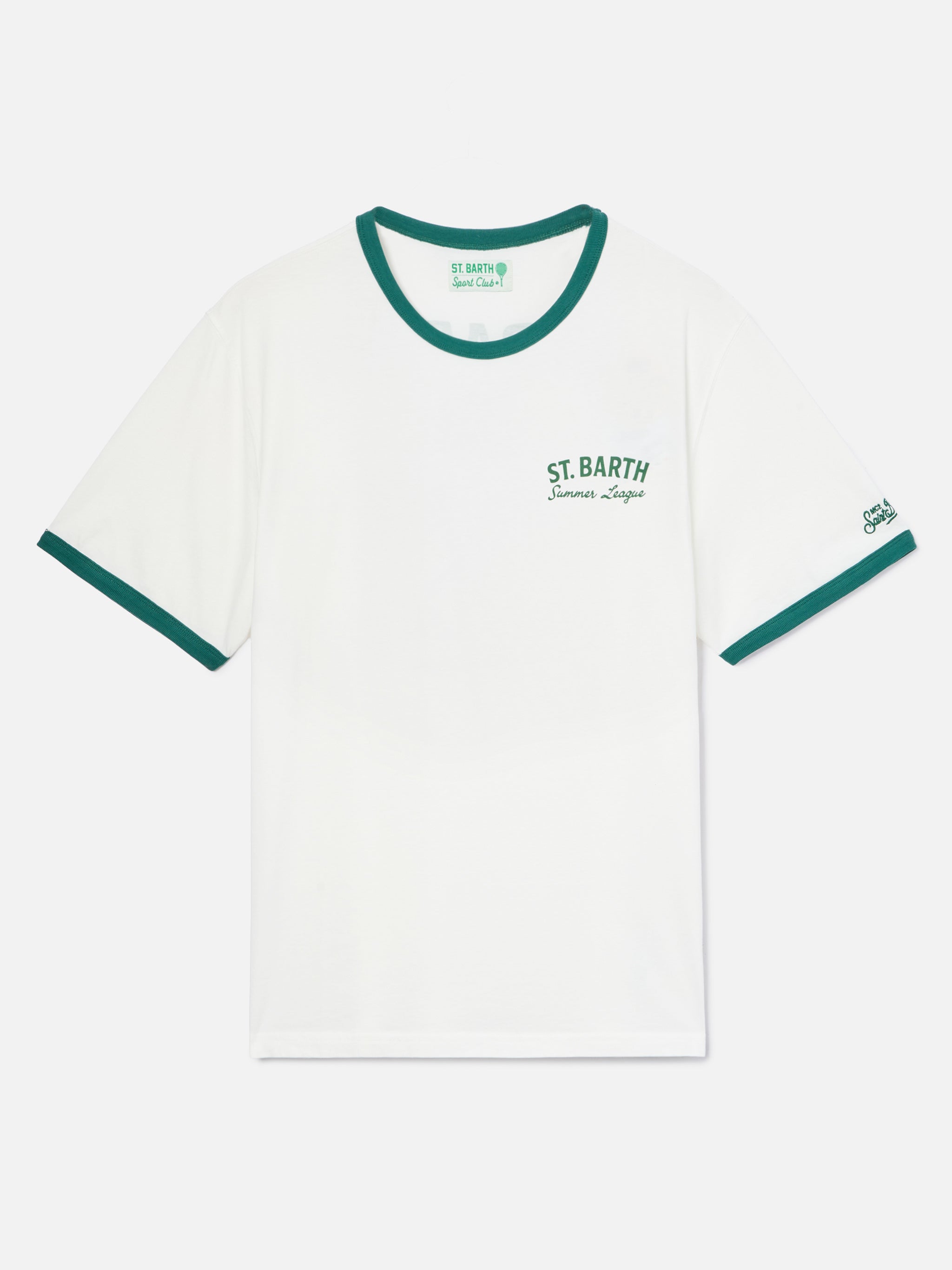 mc2-saint-barth-dean-t-shirt-uomo-panna-tennis-league-in-cotone-con-maxi-grafica image 5