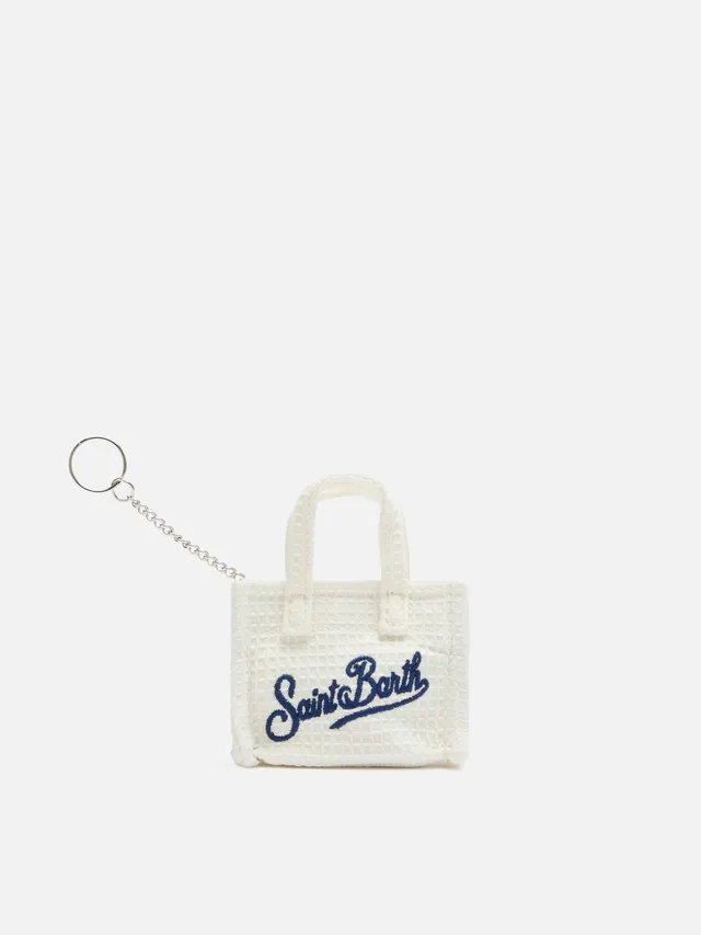 mc2-saint-barth-keybag-mini-borsa-portachiavi-cotone-nido-d-ape-beige image 1