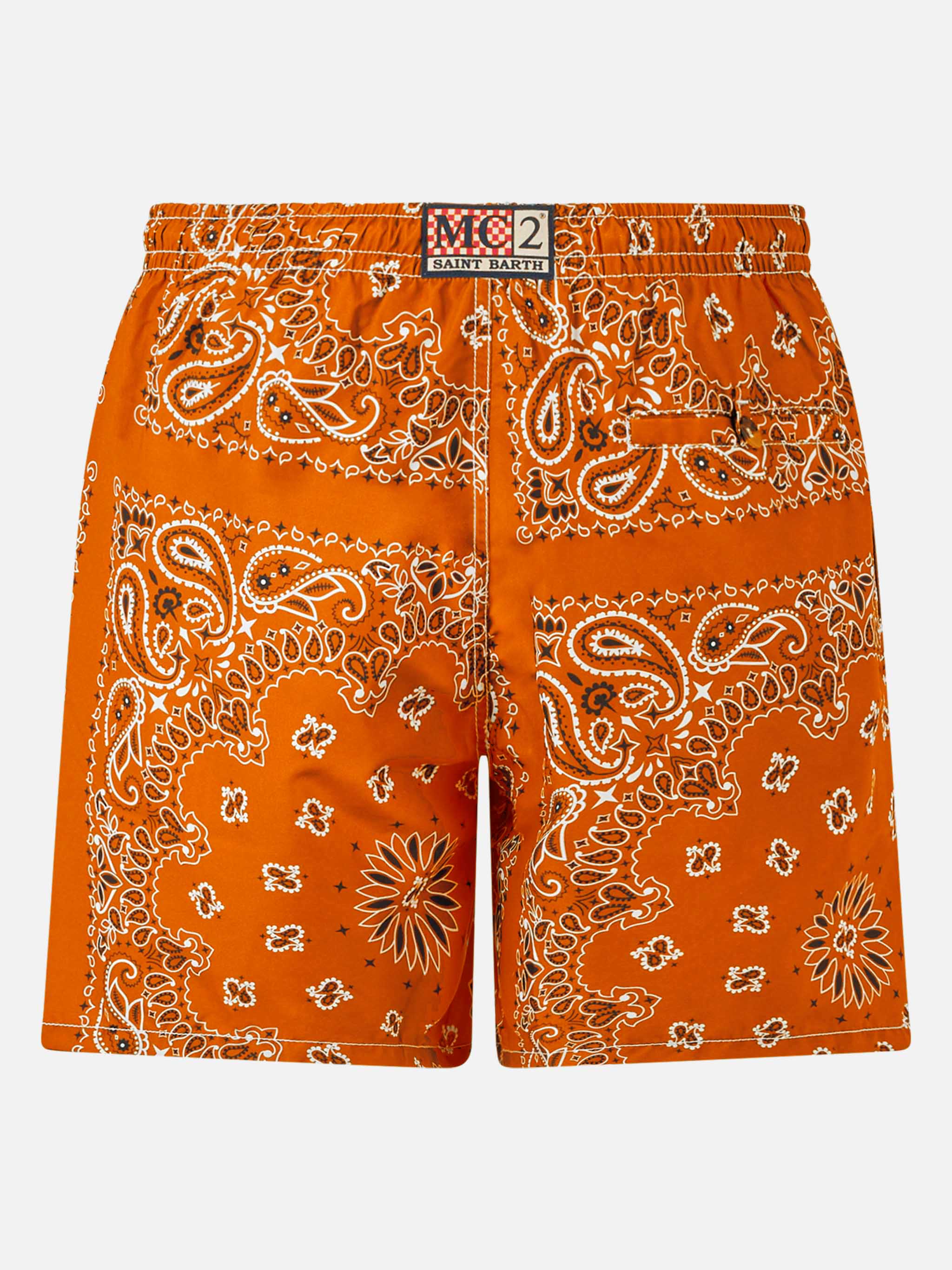 mc2-saint-barth-caprese-costume-uomo-arancione-stampa-bandana-slim-quick-dry image 2