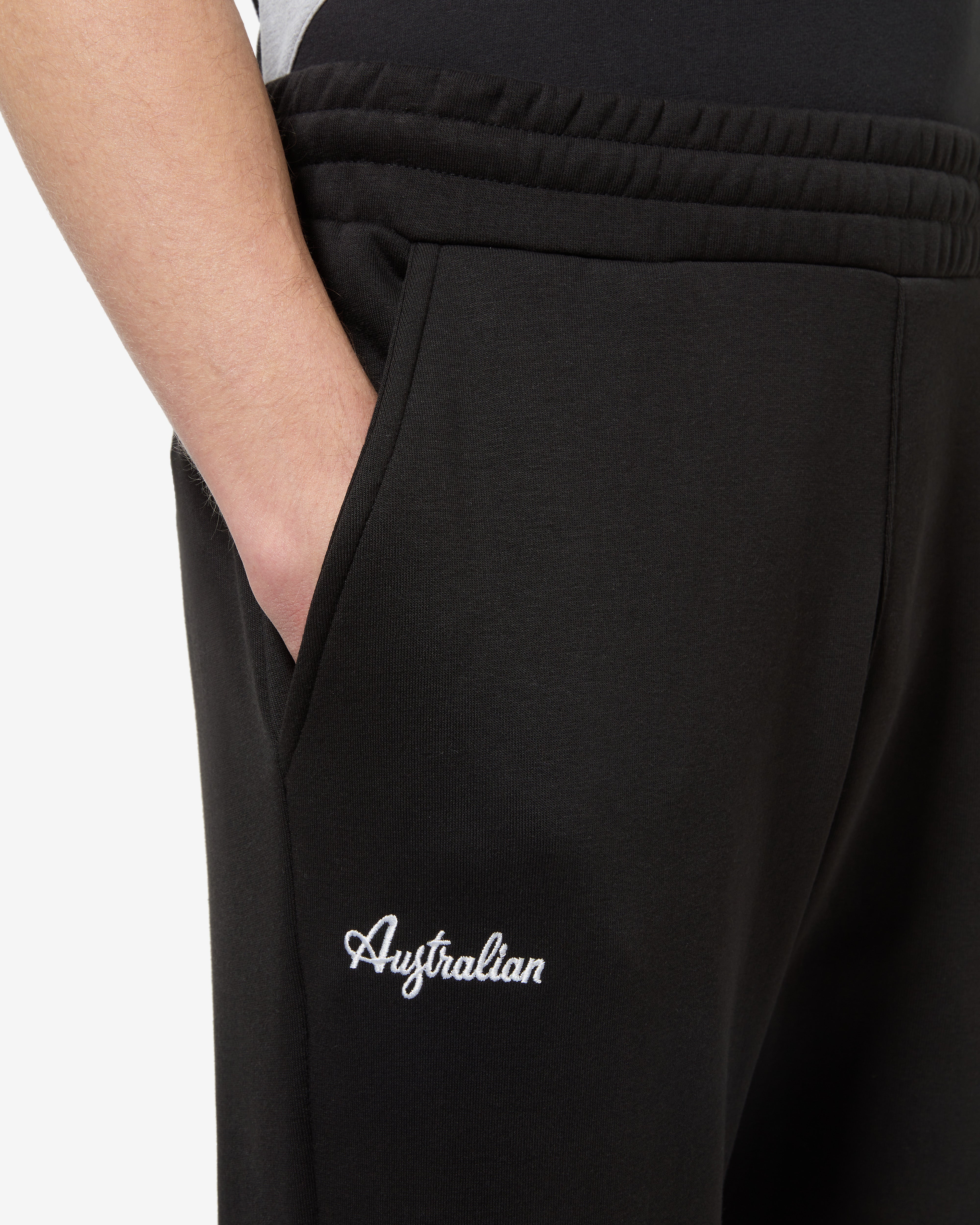 australian-essential-pantalone-tuta-felpa-nero-con-logo image 4