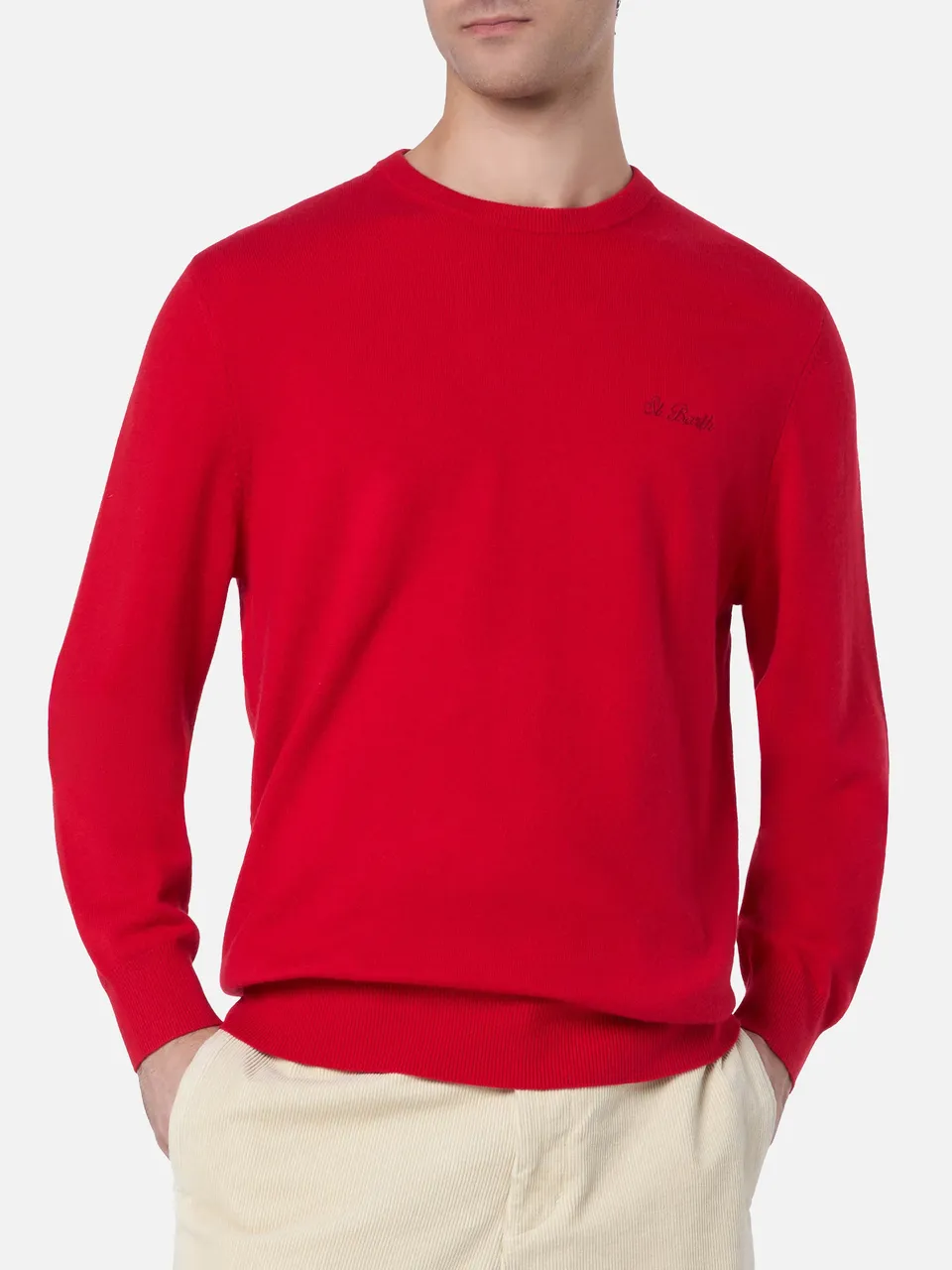 mc2-saint-barth-regent-maglione-girocollo-uomo-misto-cashmere-rosso image 1