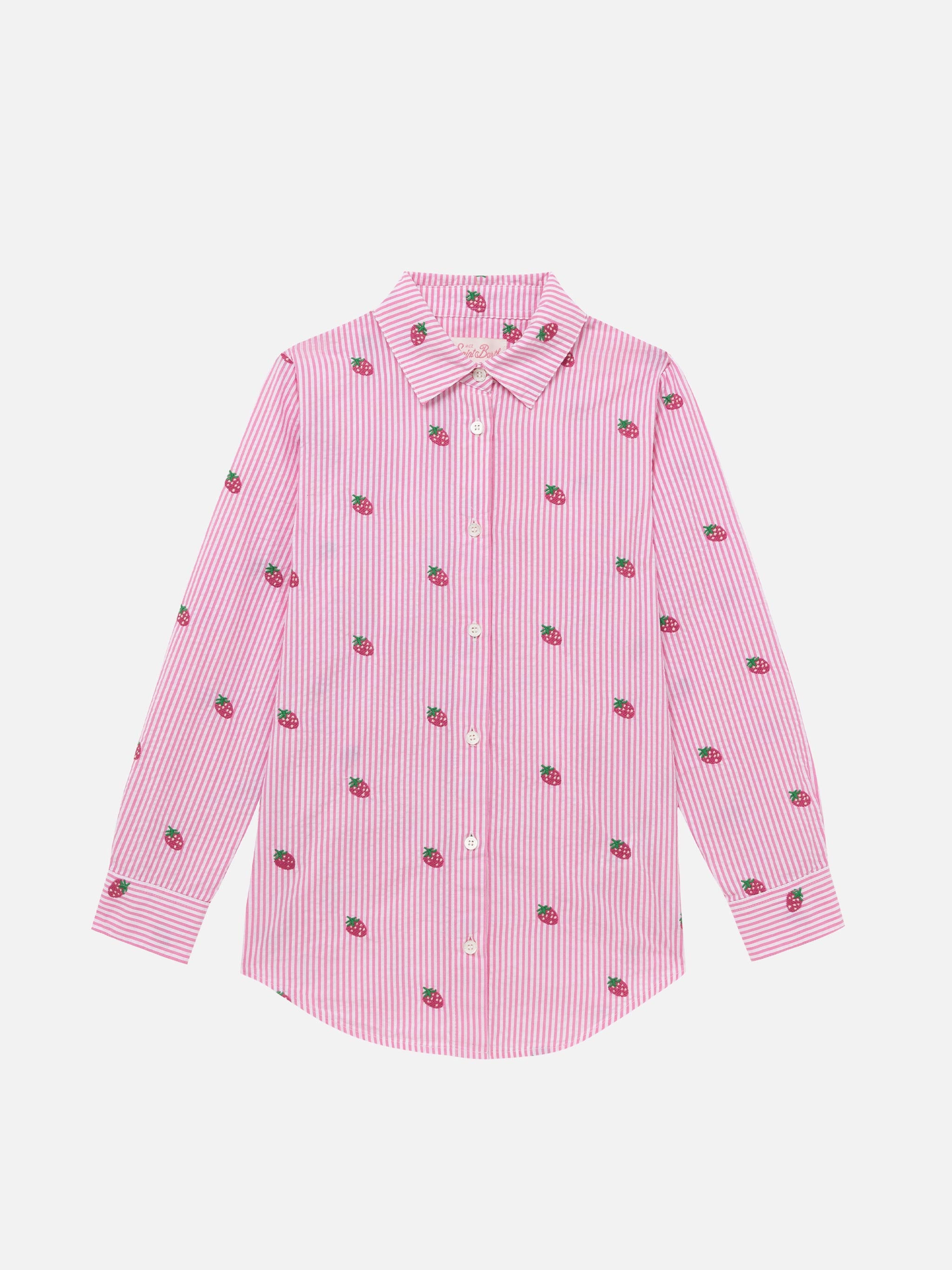 mc2-saint-barth-camicia-mini-brigitte-donna-seersucker-righe-rosa-fragole image 1