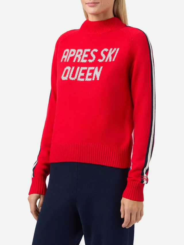 mc2-saint-barth-lupetto-peak-in-misto-cashmere-rosso-con-strass-apres-ski-queen image 1