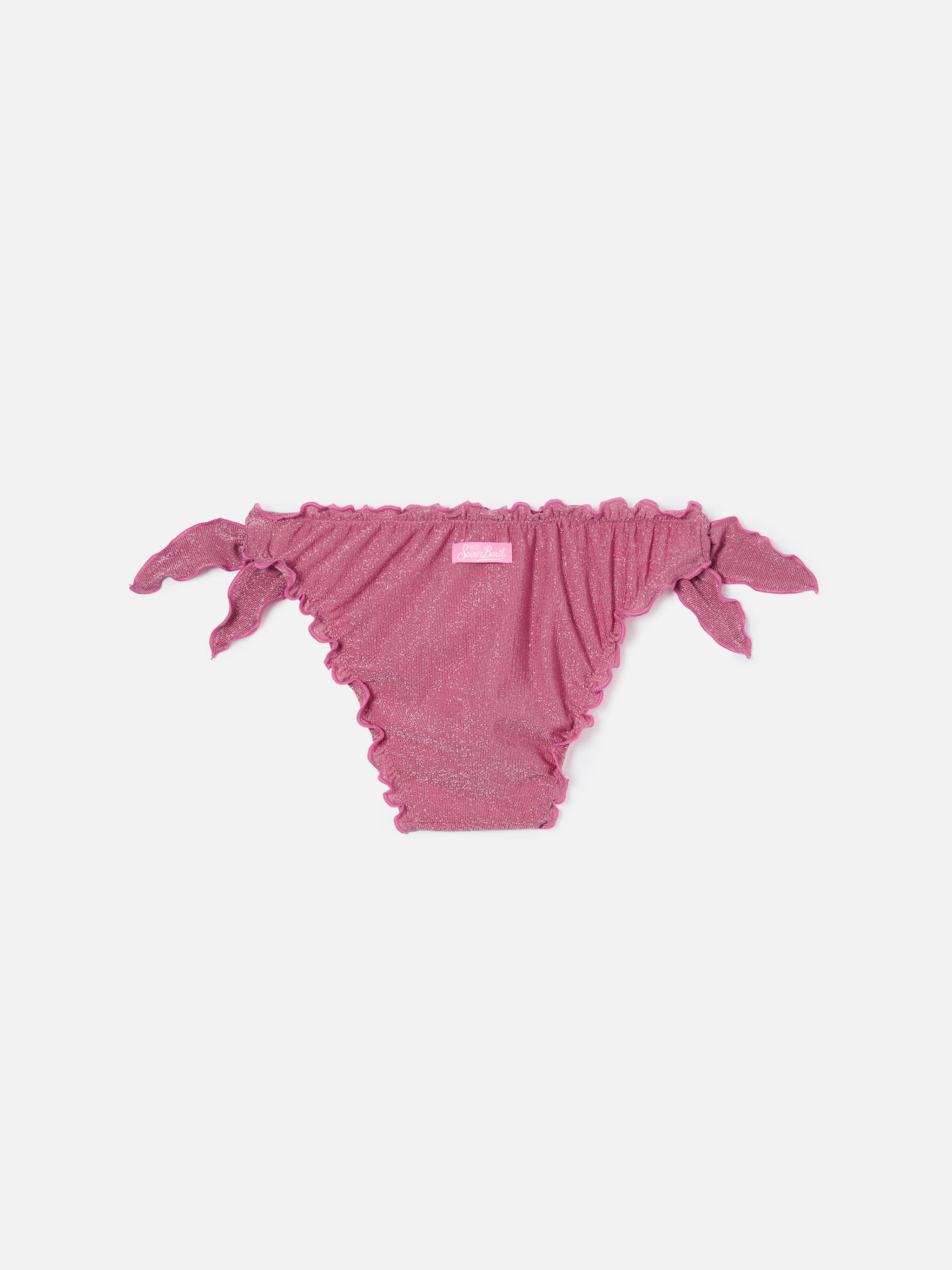 mc2-saint-barth-cric-slip-mare-bambina-lurex-rosa-scuro-tinta-unita image 2