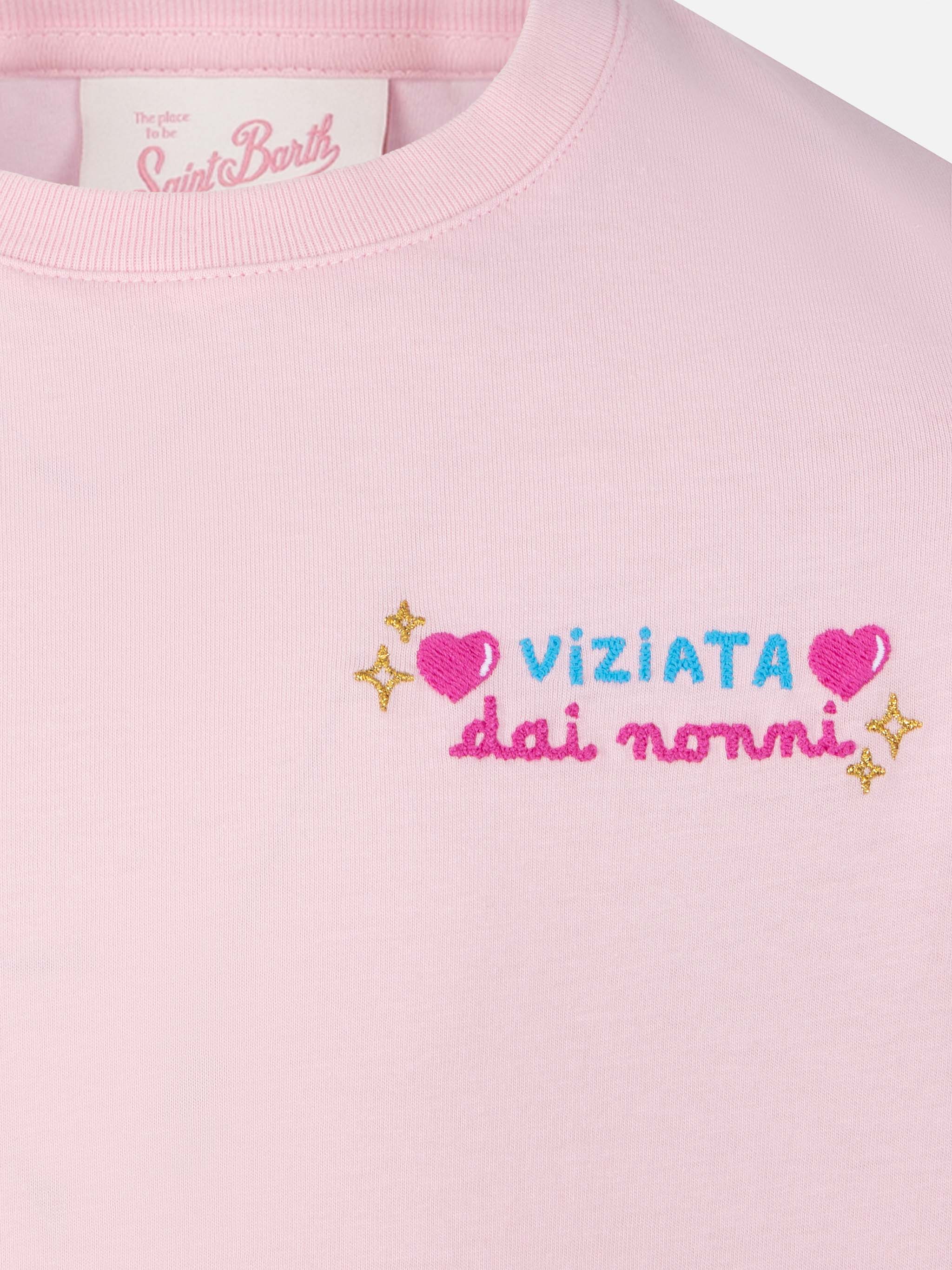 mc2-saint-barth-elly-t-shirt-bambina-rosa-vado-dai-nonni image 2