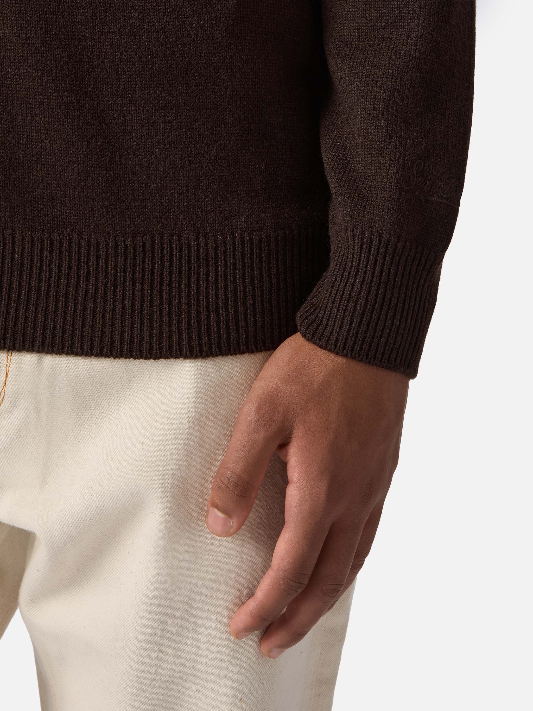 mc2-saint-barth-covent-polo-uomo-marrone-in-pura-lana-merino image 3