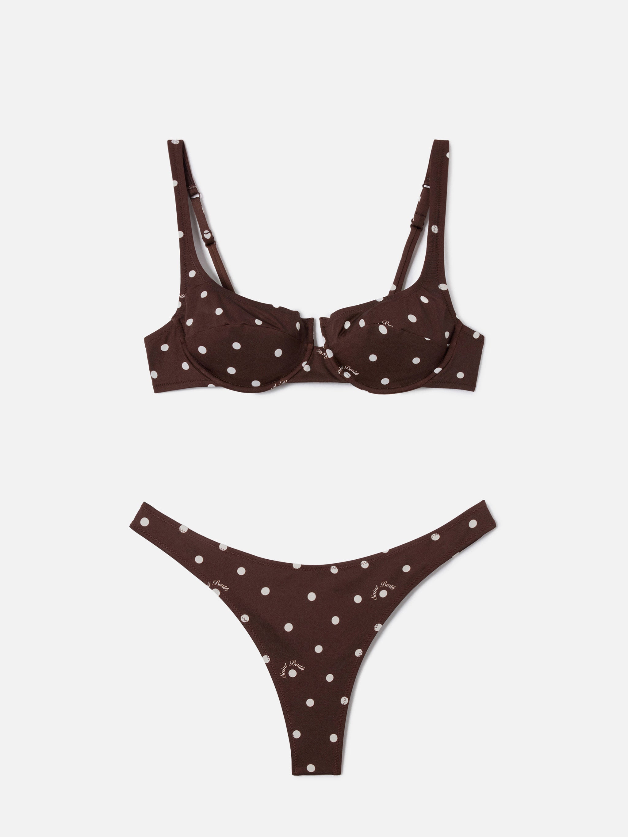 mc2-saint-barth-amira-naomi-bikini-donna-marrone-pois-balconette-ferretto image 1