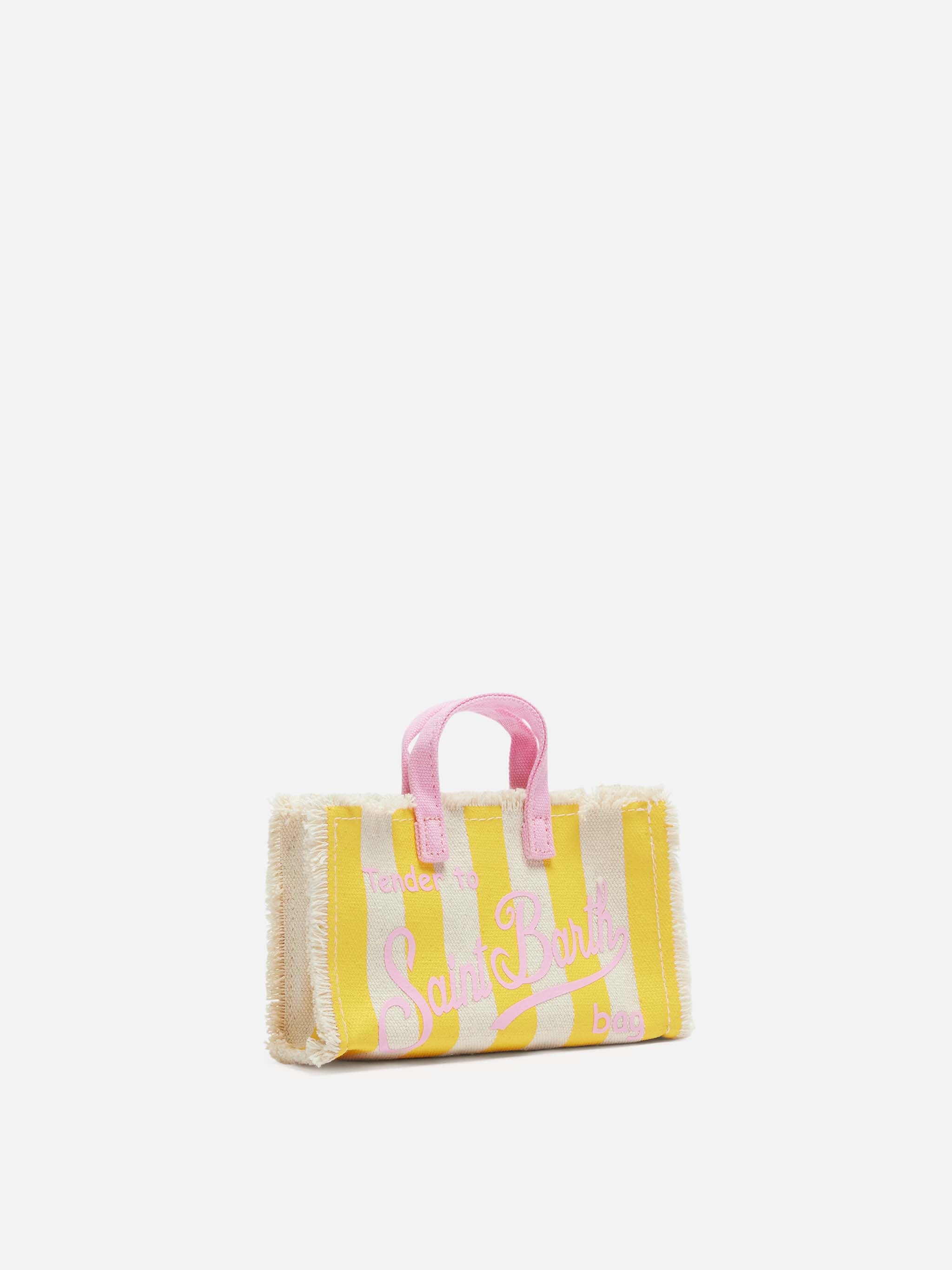 phone-bag-mc2-saint-barth-in-canvas-di-cotone-con-stampa-a-righe-gialle image 4