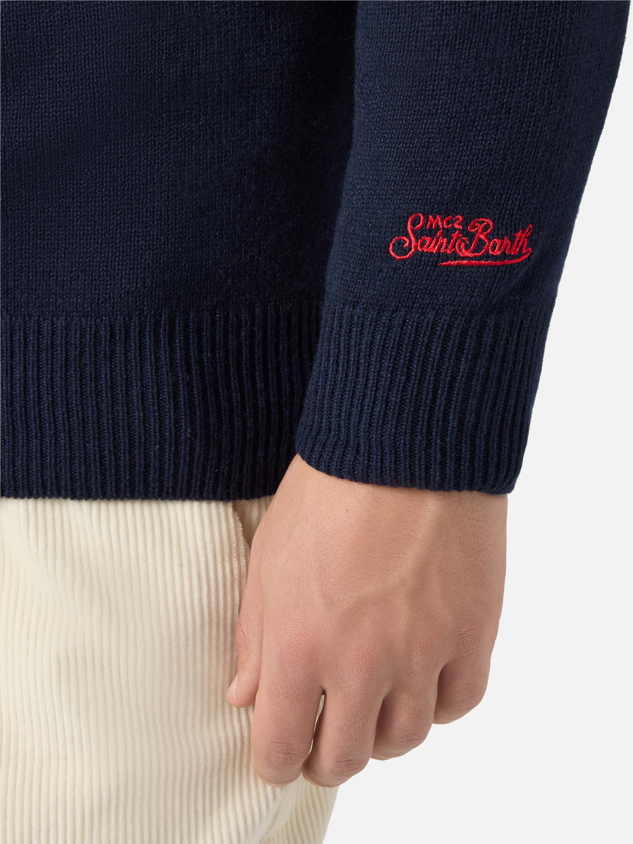 mc2-saint-barth-heron-girocollo-uomo-blu-peanuts-special-edition-natalizio image 4