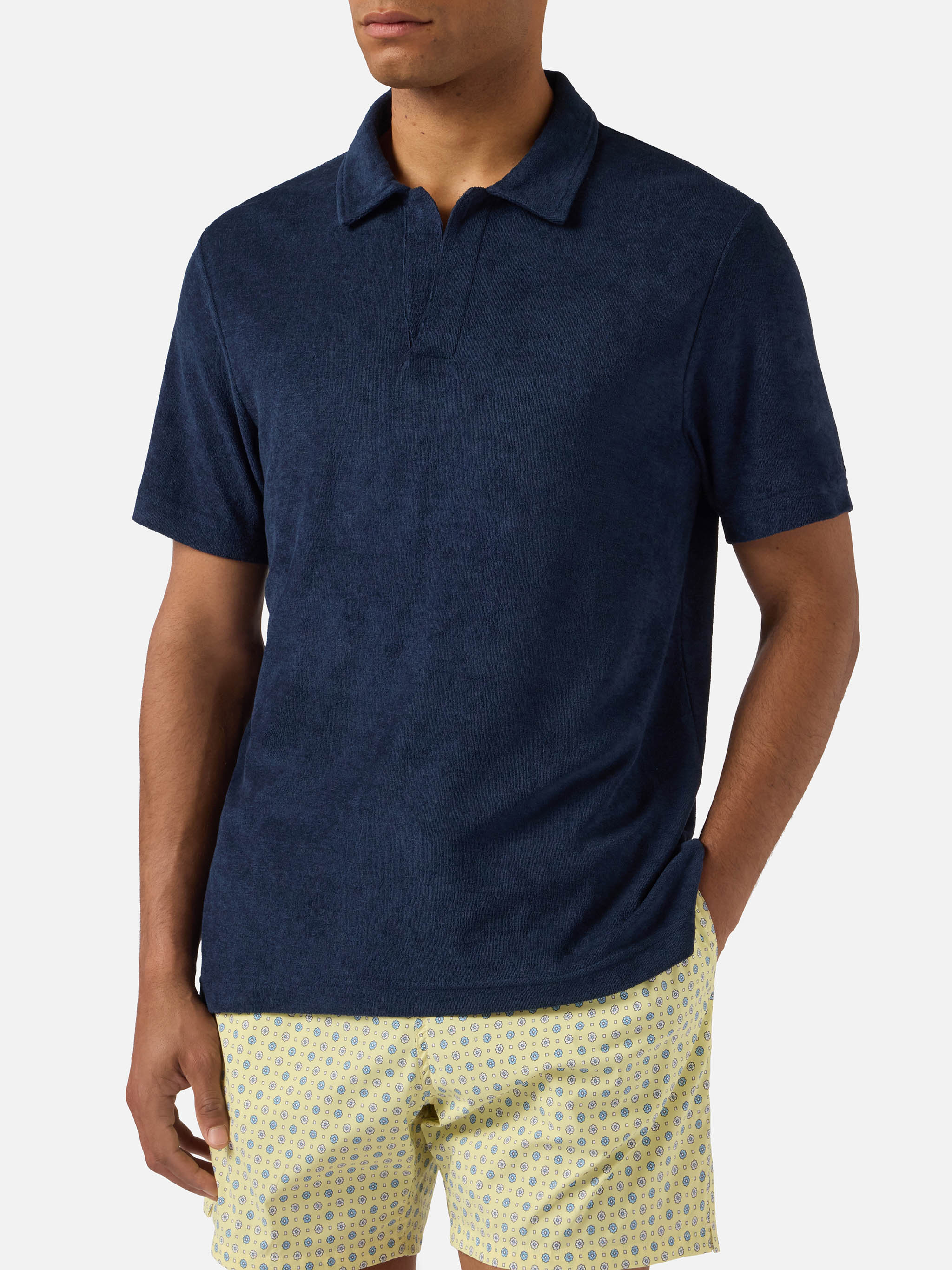 mc2-saint-barth-jeremy-polo-uomo-in-cotone-spugna-blu-navy image 1