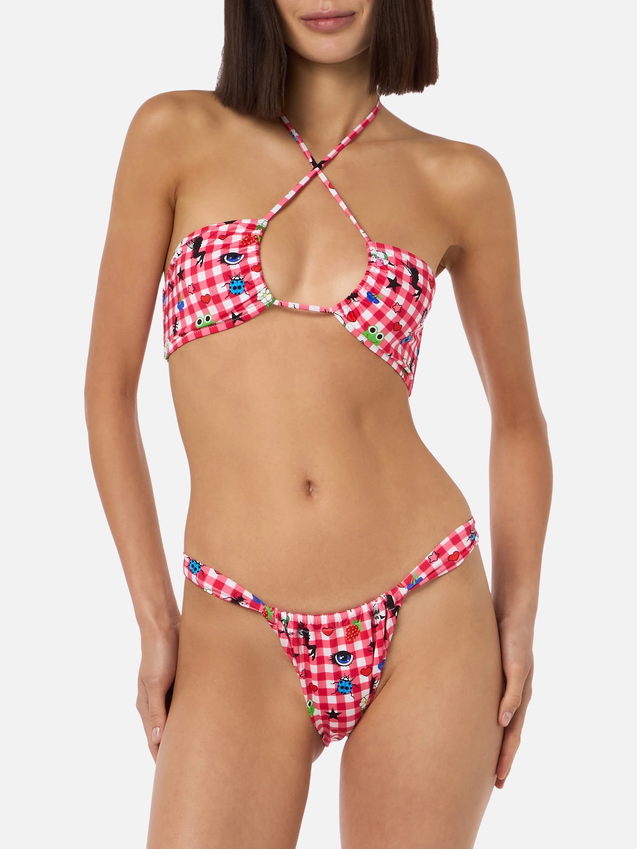 mc2-saint-barth-bikini-donna-dahelle-a-fascia-con-stampa-quadretti-beepy-bella-s image 2