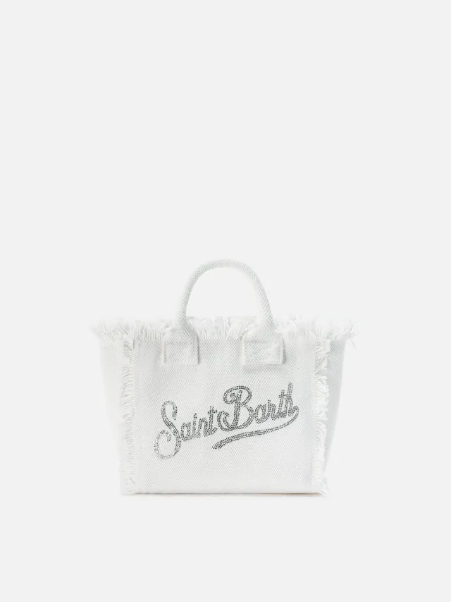 mc2-saint-barth-borsa-vanity-mini-bianca-canvas-logo-strass image 1