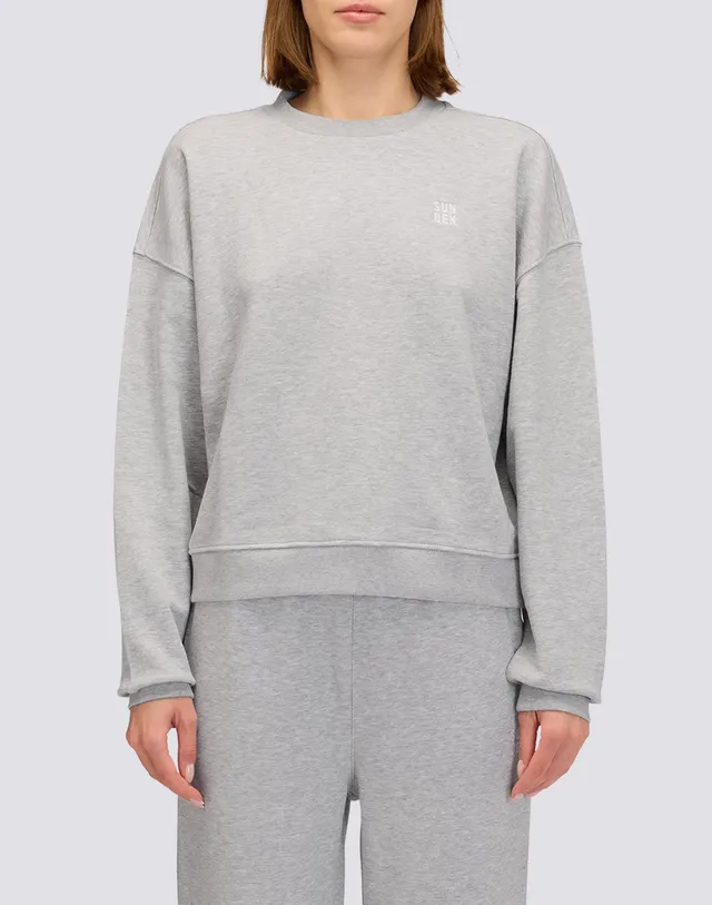 sundek-felpa-donna-a-girocollo-degarzata-in-misto-cotone image 1
