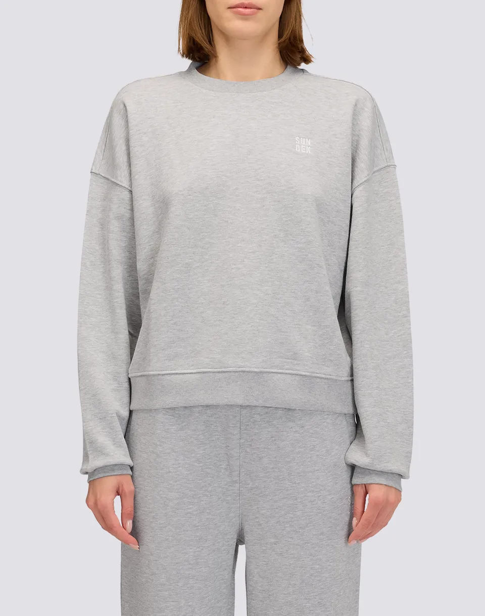 sundek-felpa-donna-a-girocollo-degarzata-in-misto-cotone image 1
