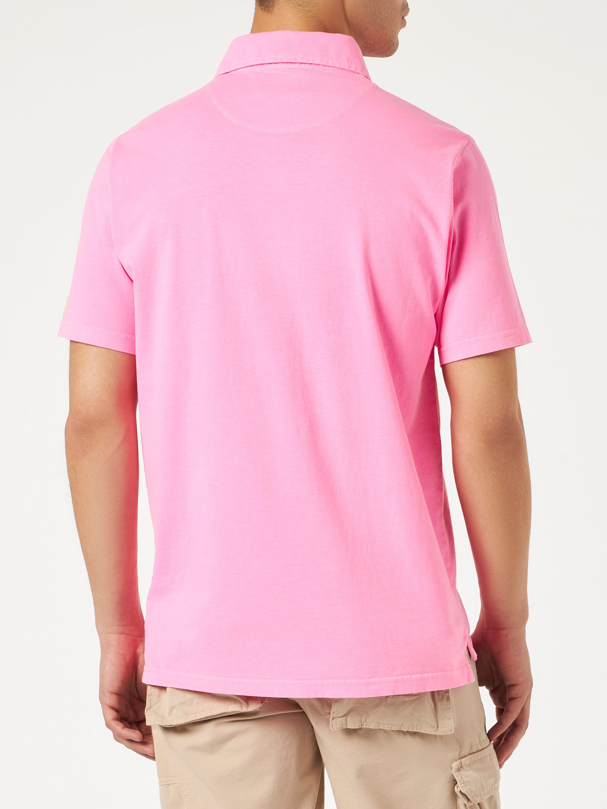 mc2-saint-barth-polo-brighton-da-uomo-in-cotone-jersey-rosa-fluo-tinta-unita-con image 3