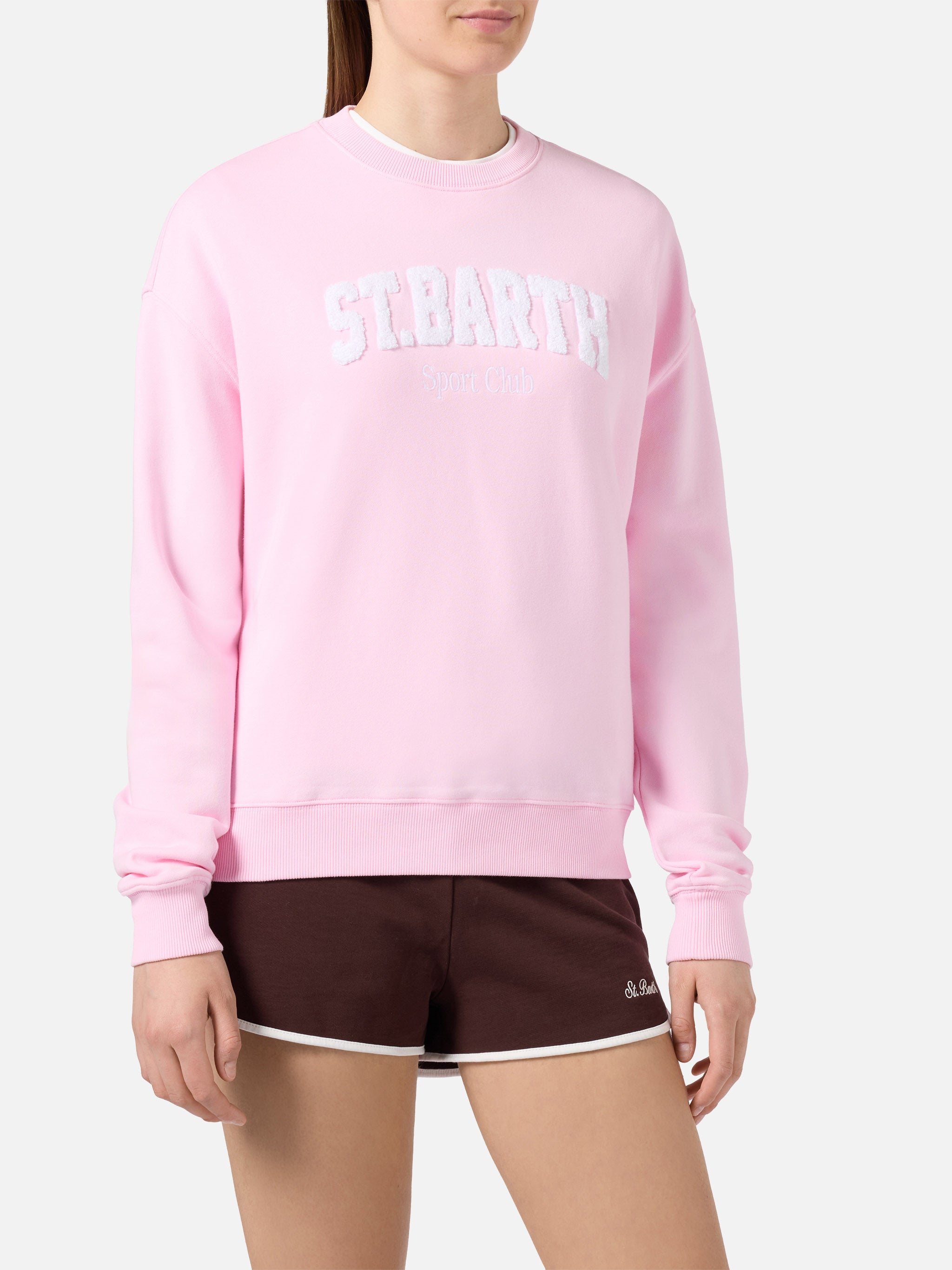 mc2-saint-barth-felpa-stardust-donna-rosa-logo-spugna-sport-club image 2