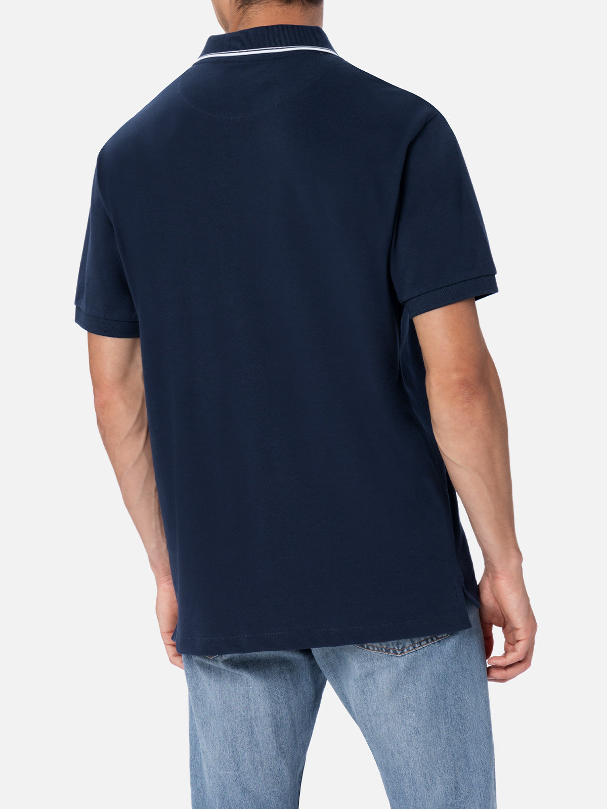 mc2-saint-barth-polo-uomo-beverly-hills-in-piquet-di-cotone-blu image 3