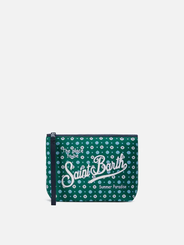 mc2-saint-barth-aline-pochette-scuba-verde-con-stampa-fiori-all-over image 1