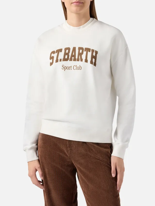 mc2-saint-barth-stardust-felpa-donna-cotone-bianca-stampa-flock-st-barth-sport-c image 1