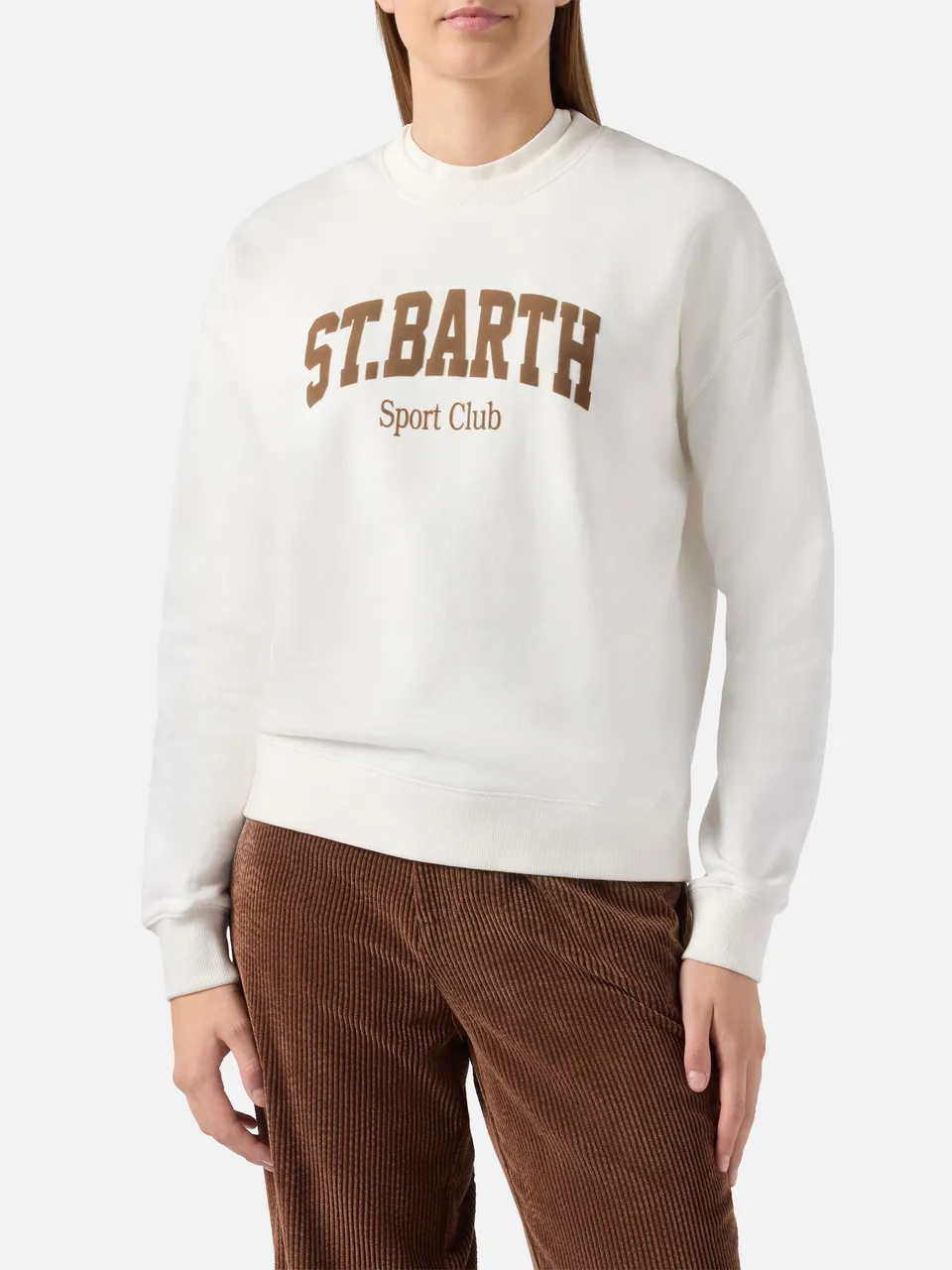 mc2-saint-barth-stardust-felpa-donna-cotone-bianca-stampa-flock-st-barth-sport-c image 1