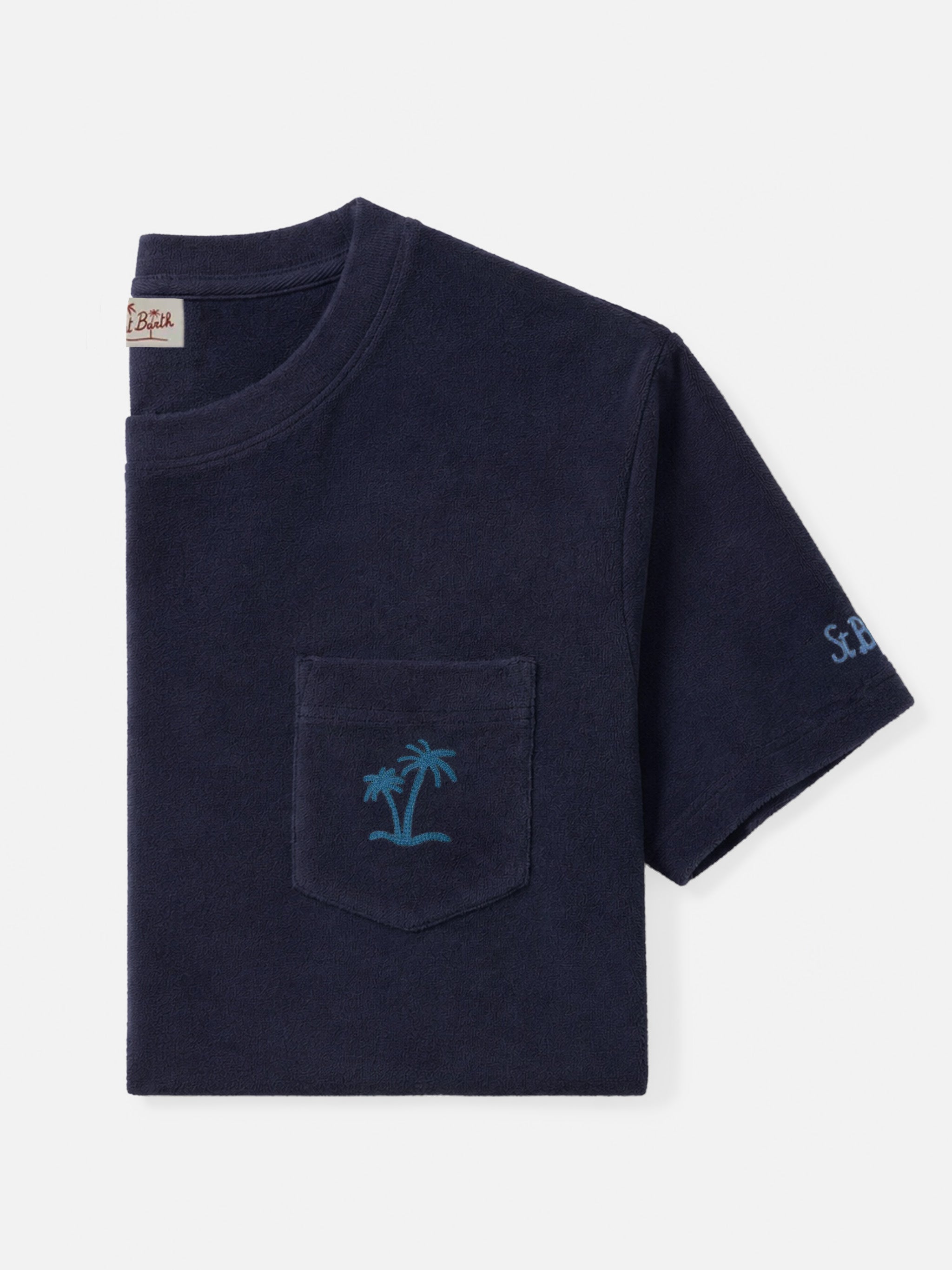mc2-saint-barth-gary-t-shirt-uomo-spugna-blu-navy-con-taschino image 1