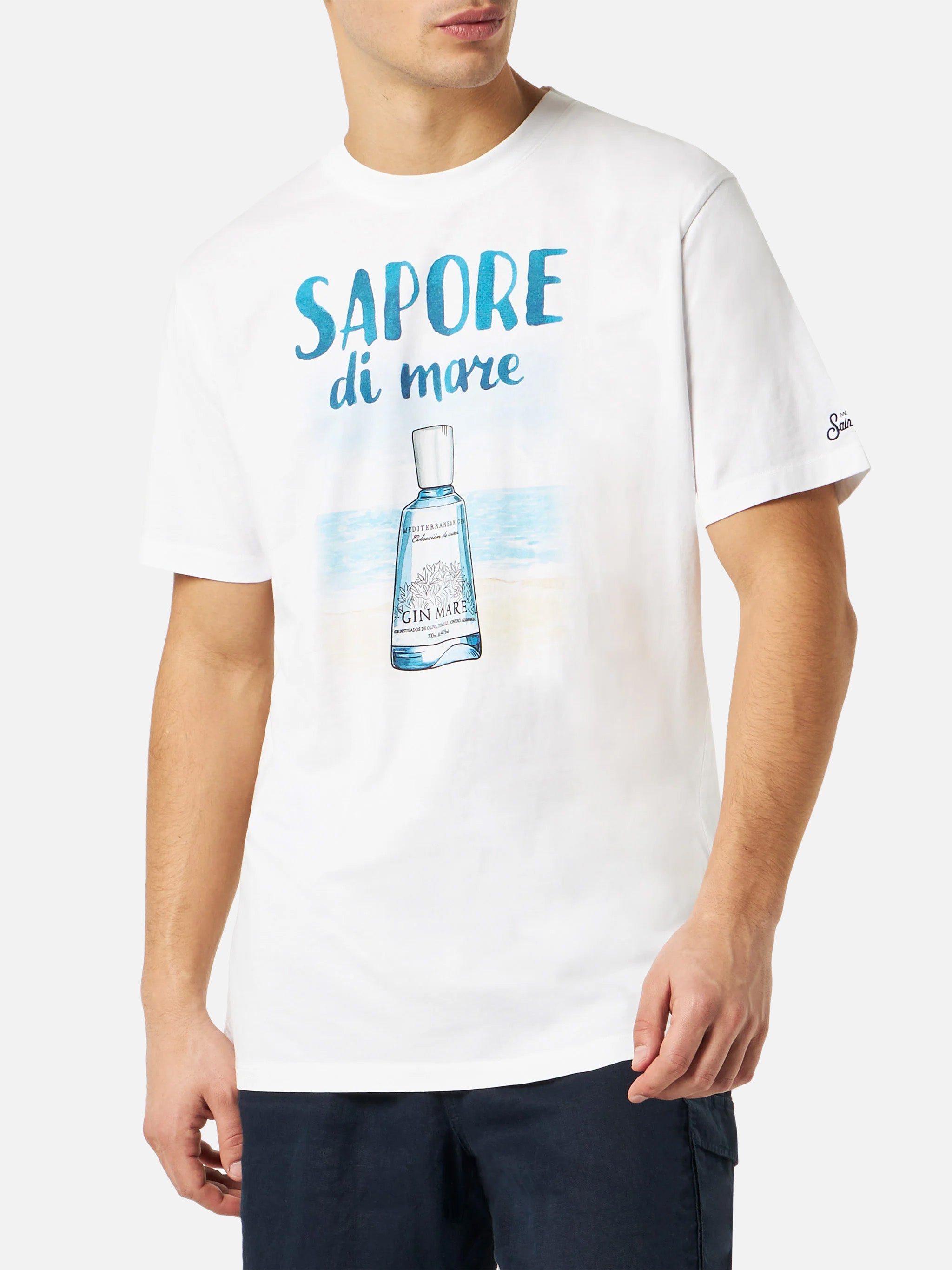 mc2-saint-barth-t-shirt-uomo-bianca-special-edition-gin-mare-sapore-di-mare image 2