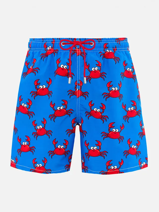 mc2-saint-barth-costume-gustavia-uomo-con-stampa-granchi-blu-ad-asciugatura-rapi image 1