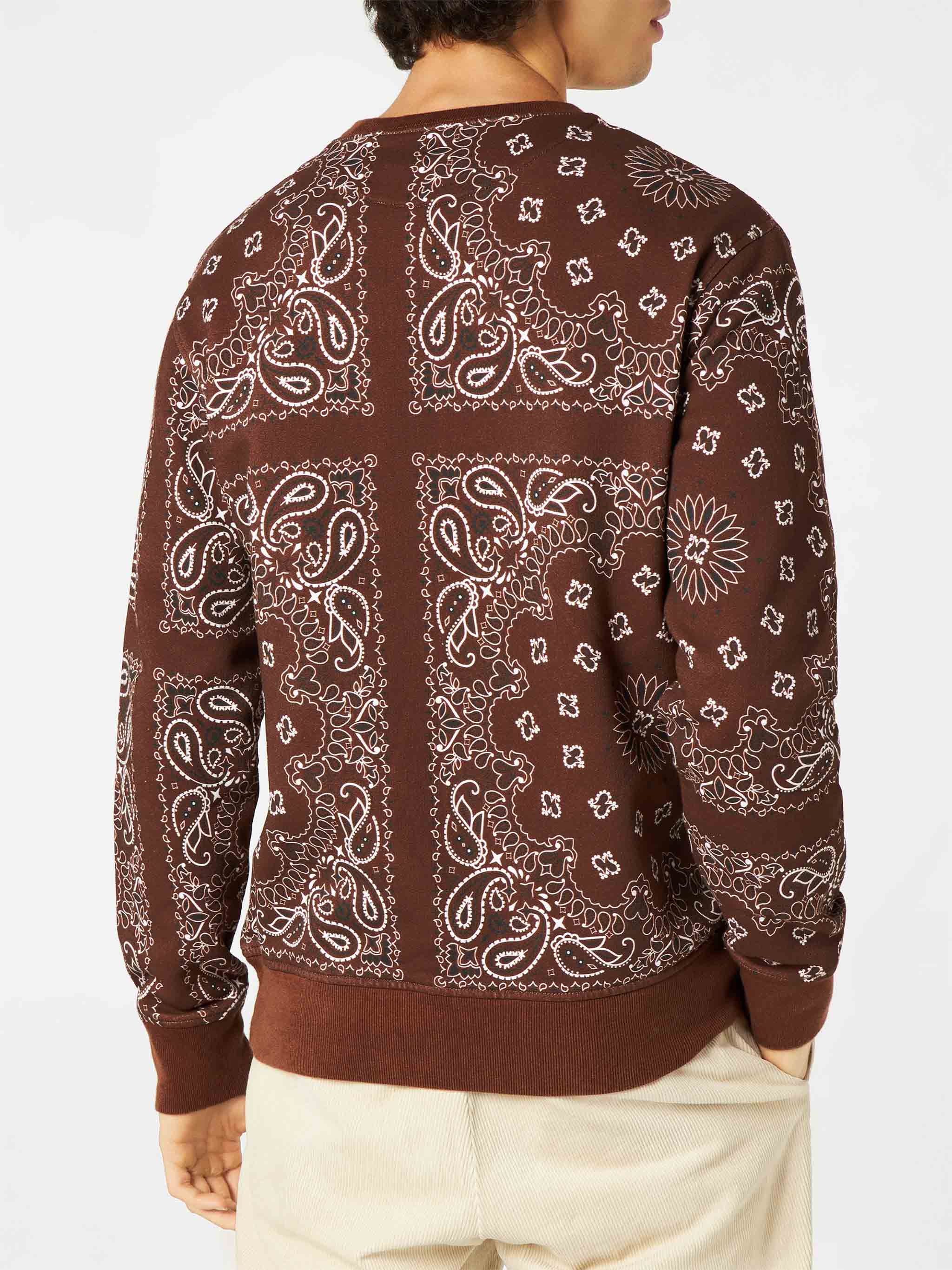 mc2-saint-barth-bris-bris001-felpa-girocollo-uomo-marrone-stampa-bandana image 3