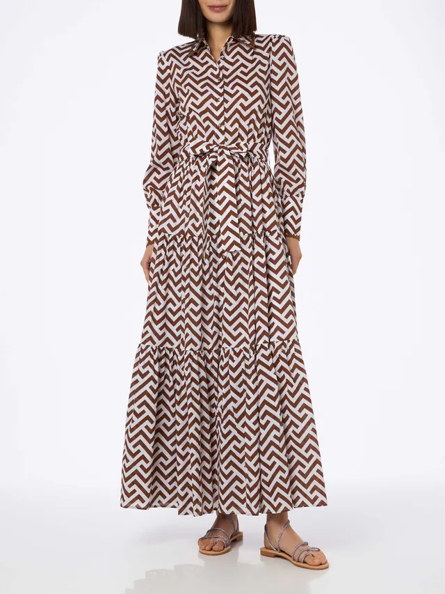 mc2-saint-barth-jensen-abito-lungo-cotone-fantasia-zig-zag image 1