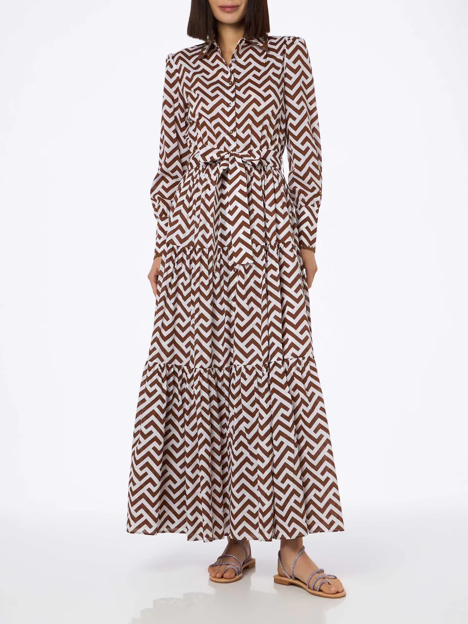 mc2-saint-barth-jensen-abito-lungo-cotone-fantasia-zig-zag image 1