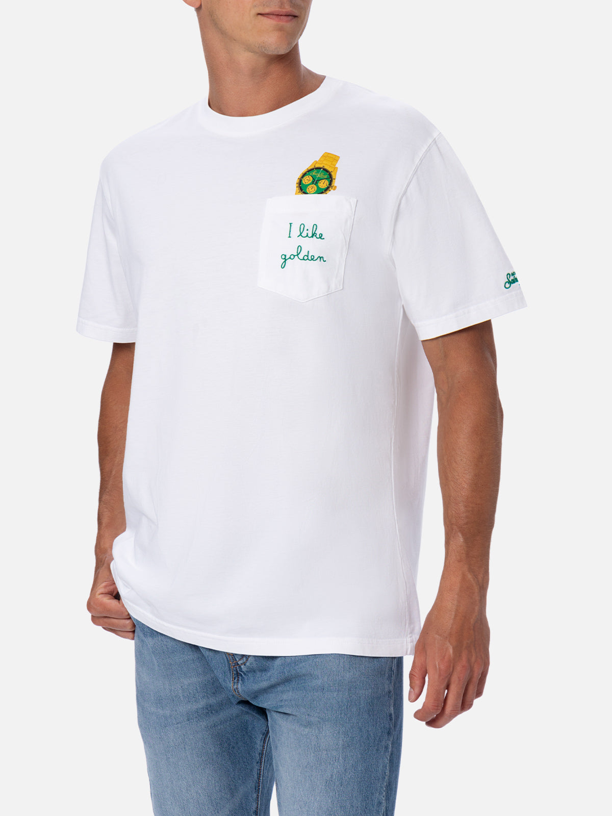mc2-saint-barth-t-shirt-austin-uomo-bianca-in-cotone-con-stampa-orologio image 3