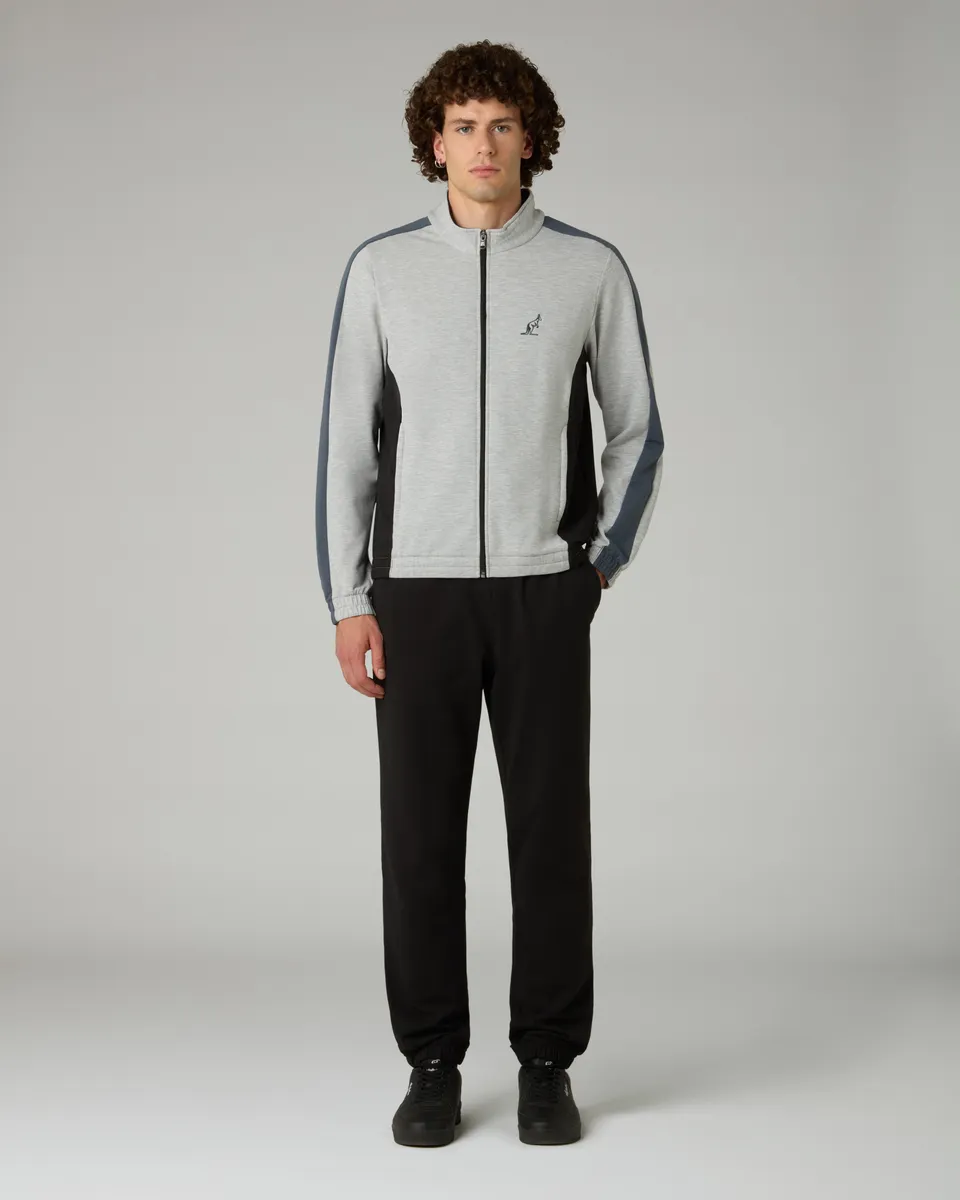 australian-echo-tracksuit-tuta-felpa-garzata-grigio-melange-made-in-italy image 1