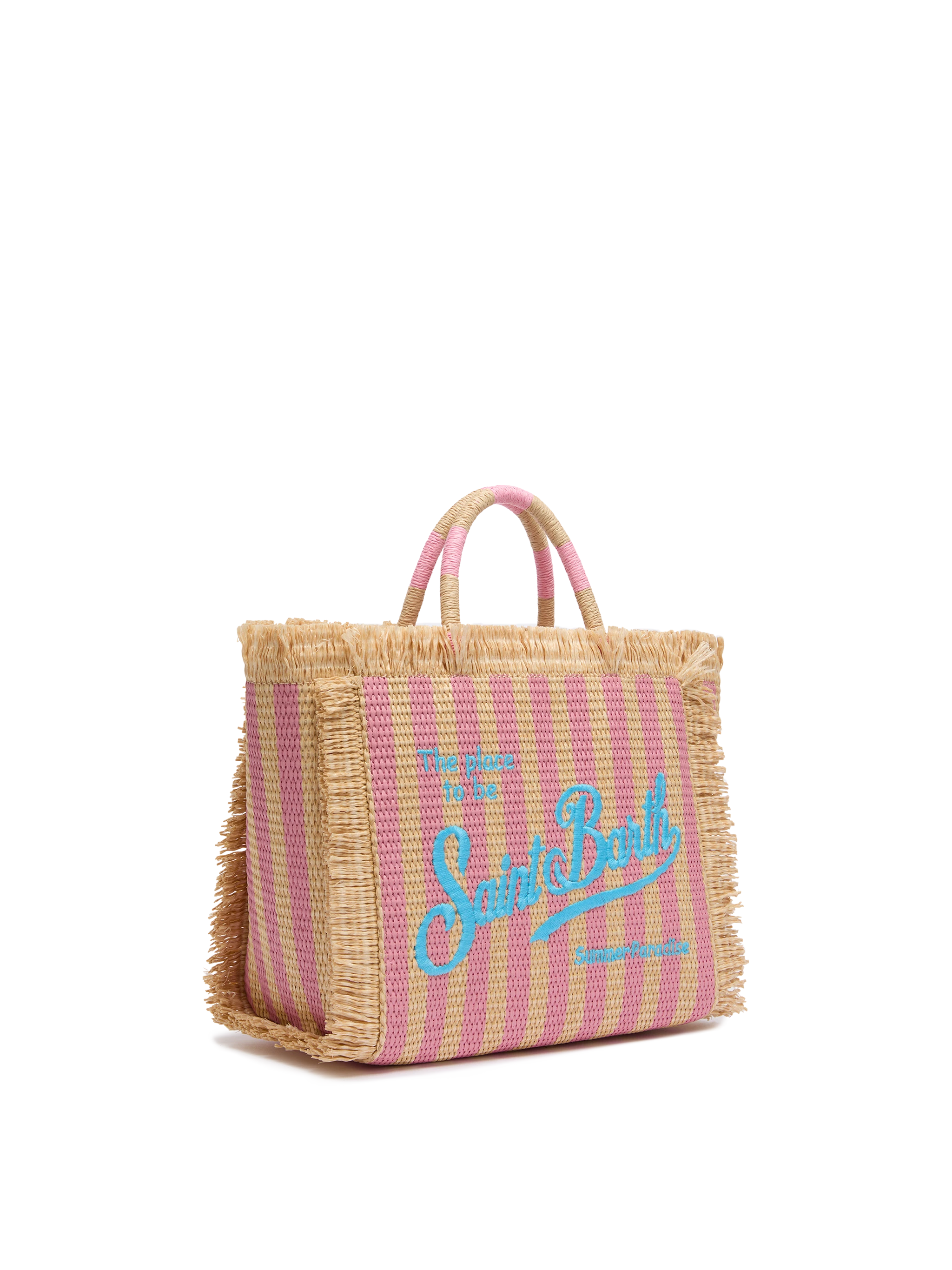 mc2-saint-barth-colette-borsa-effetto-paglia-beige-con-righe-rosa image 4