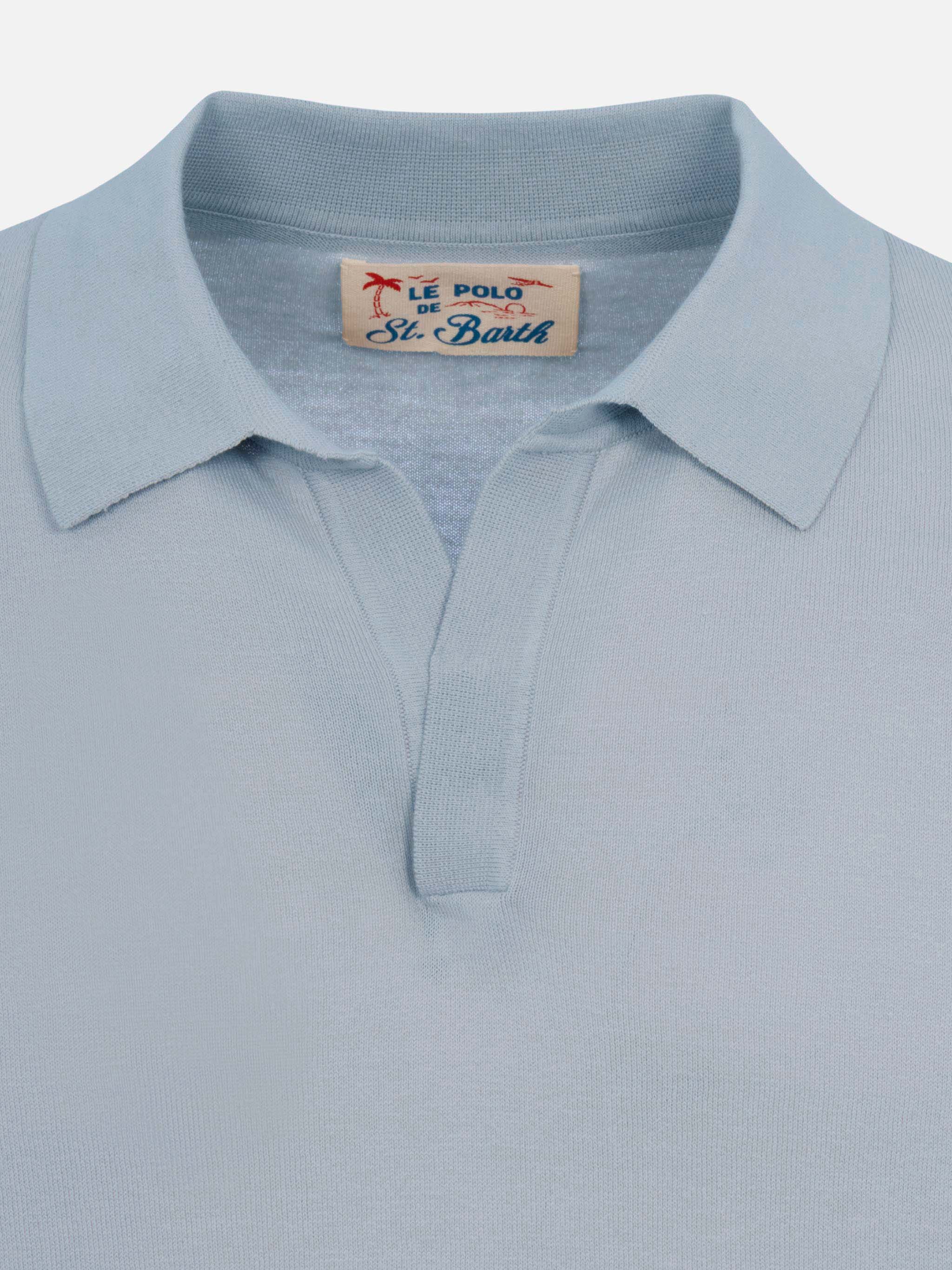 mc2-saint-barth-polo-sloan-uomo-maglia-azzurra-senza-bottoni image 6