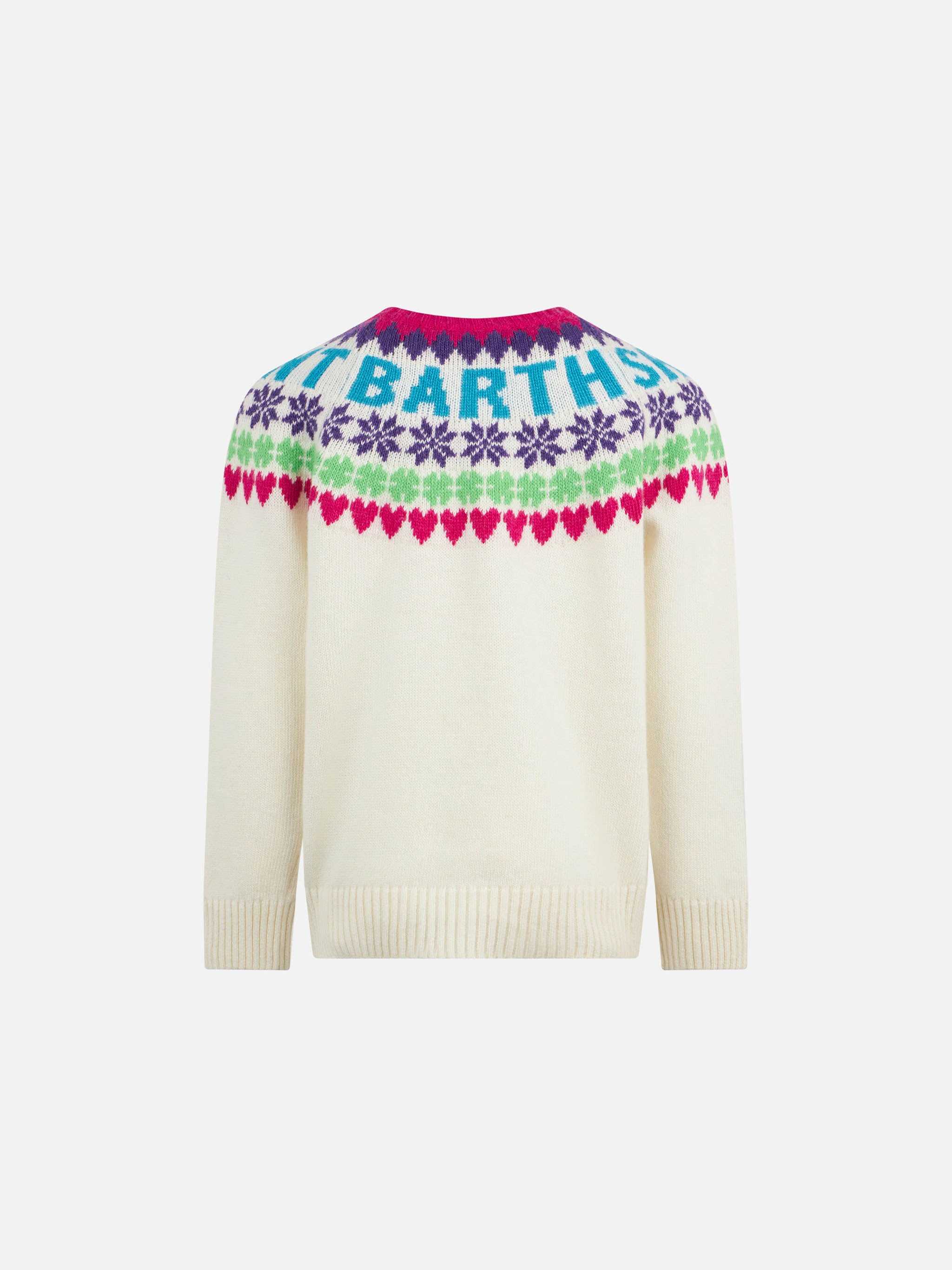 mc2-saint-barth-maglione-girocollo-fair-isle-cuori-bianco-bambina image 3