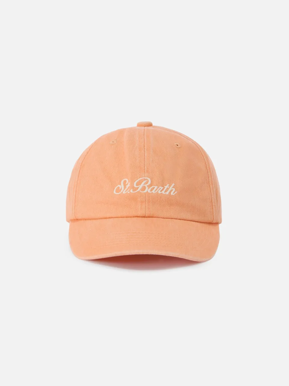 mc2-saint-barth-cappellino-davis-arancione-in-cotone-con-logo-ricamato image 1