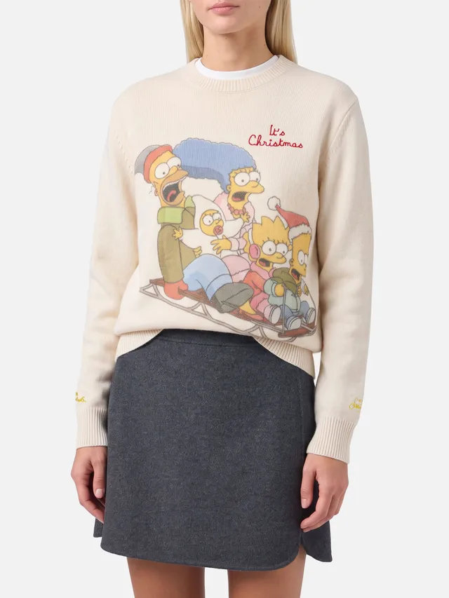 mc2-saint-barth-maglione-new-queen-bianco-stampa-simpson-special-edition image 1