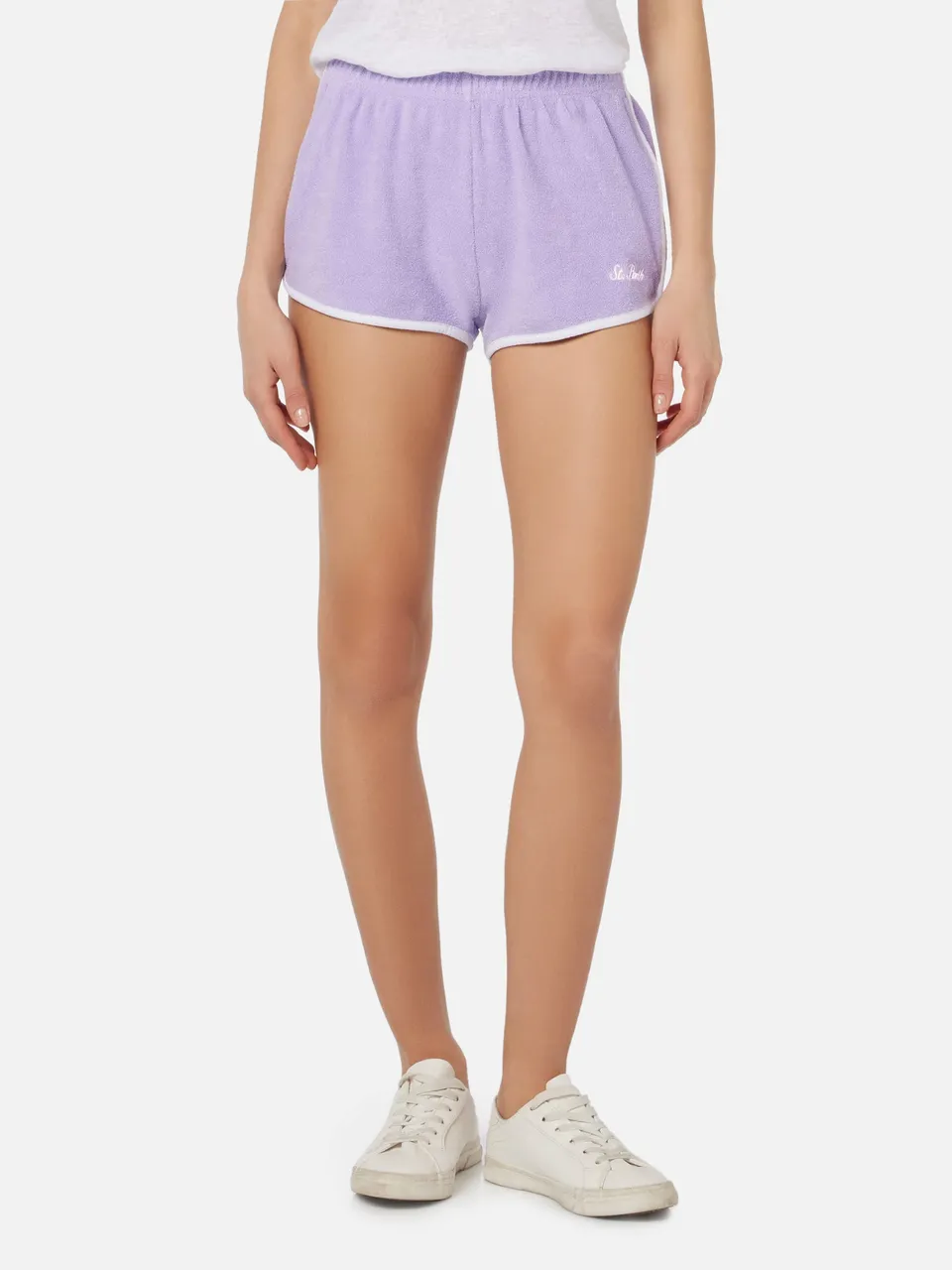mc2-saint-barth-short-francine-donna-pull-up-in-spugna-rosa-con-piping image 1