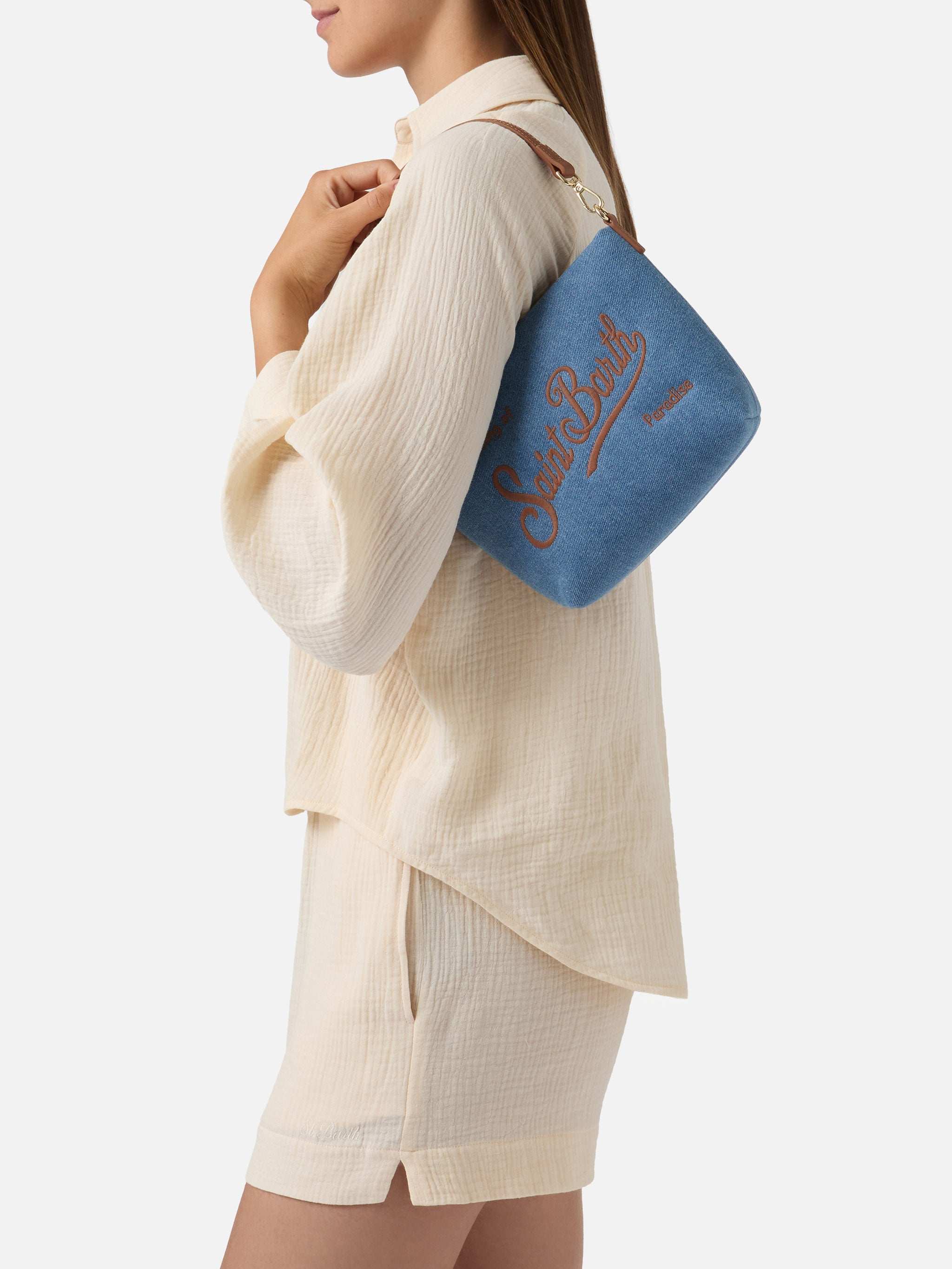mc2-saint-barth-aline-borsa-denim-pelle-blu-marrone image 2