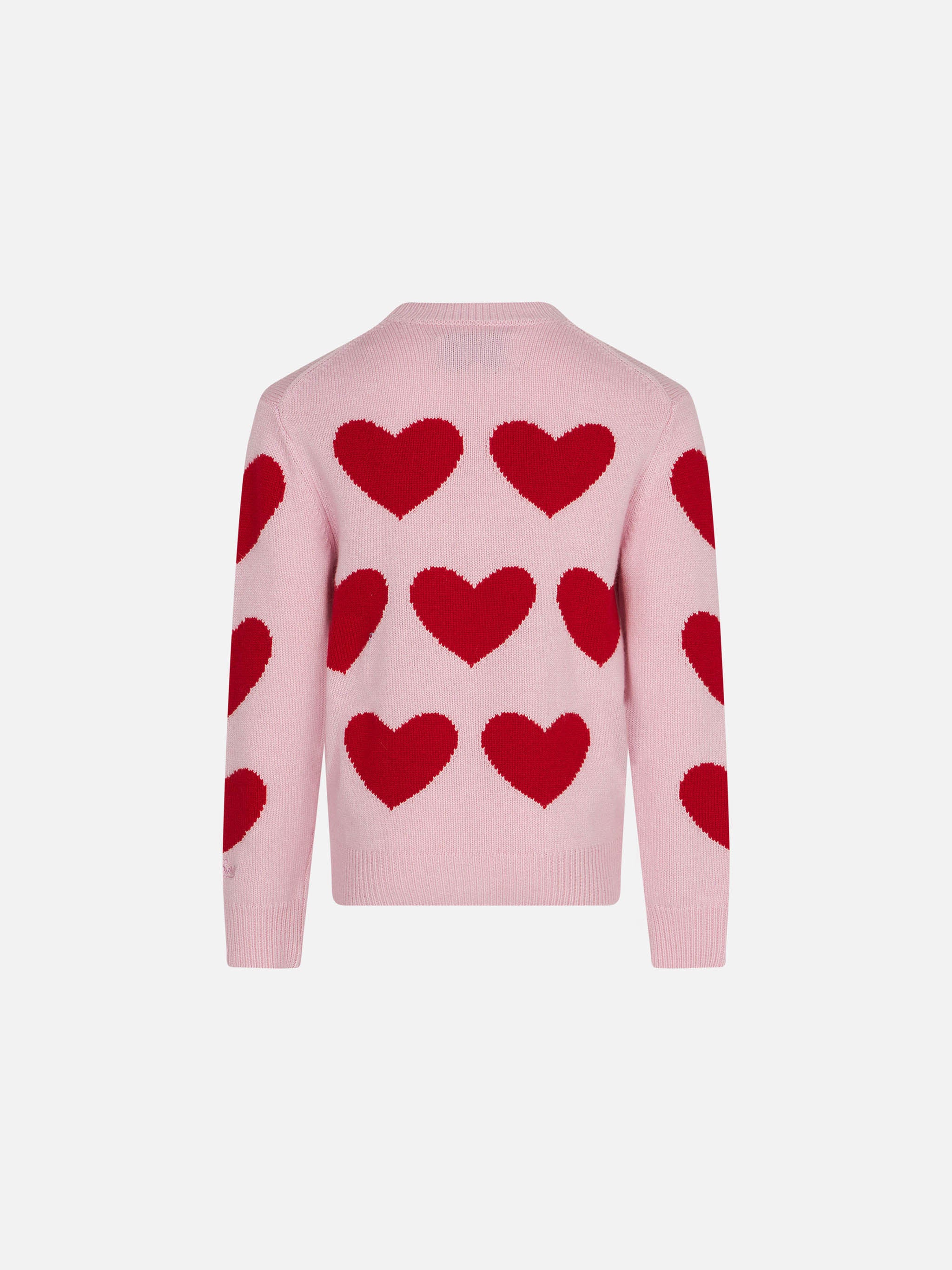 mc2-saint-barth-maglione-bambina-maglione-rosa-stampa-cuori-love-is-in-the-air image 2