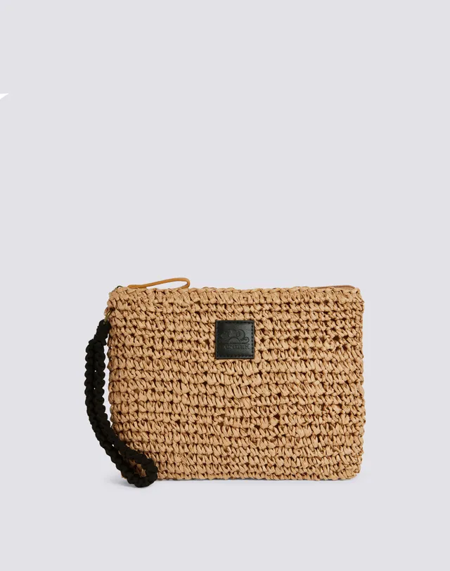 sundek-mini-borsa-paper-straw-pochette-con-zip-e-passamano image 1