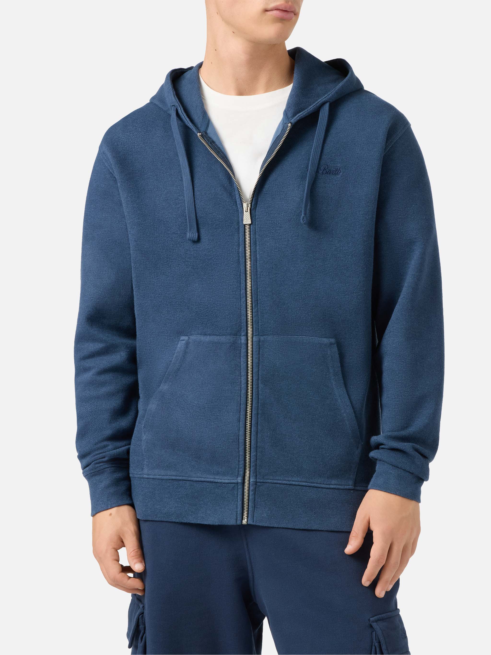 felpa-con-cappuccio-mc2-saint-barth-barrett-in-cotone-blu-con-zip-frontale image 1