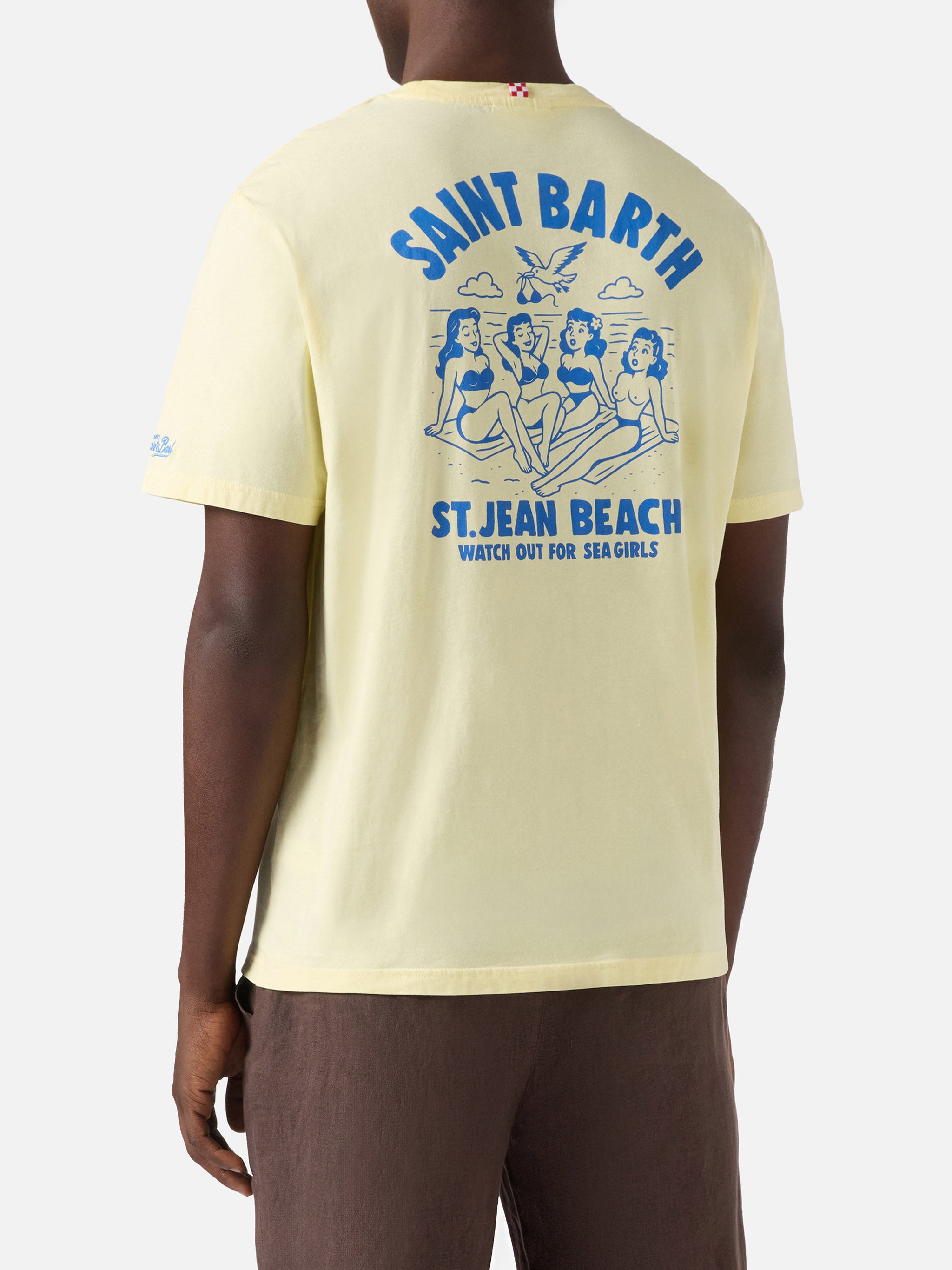 mc2-saint-barth-portland-t-shirt-uomo-gialla-st-jean-beach image 4