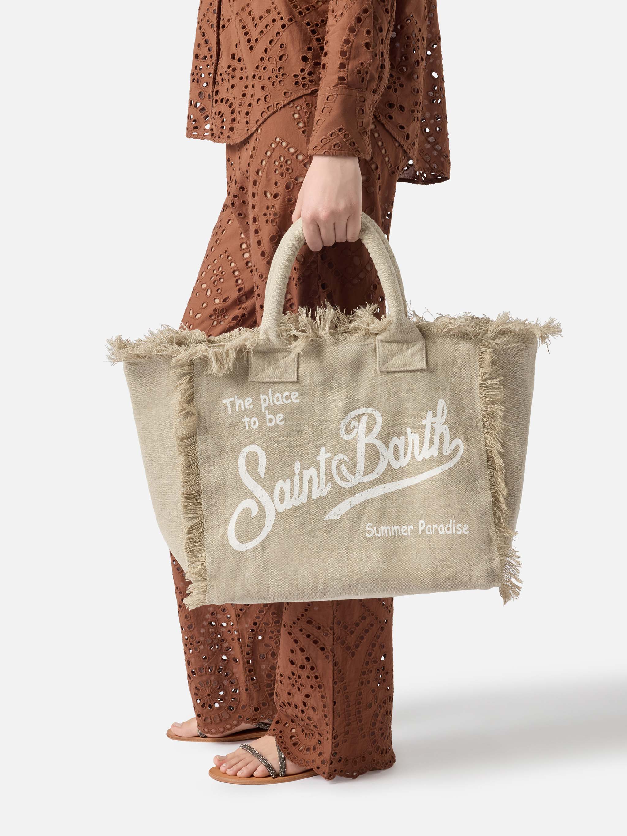 mc2-saint-barth-borsa-vanity-regular-in-lino-beige-tinta-unita-con-frange image 2
